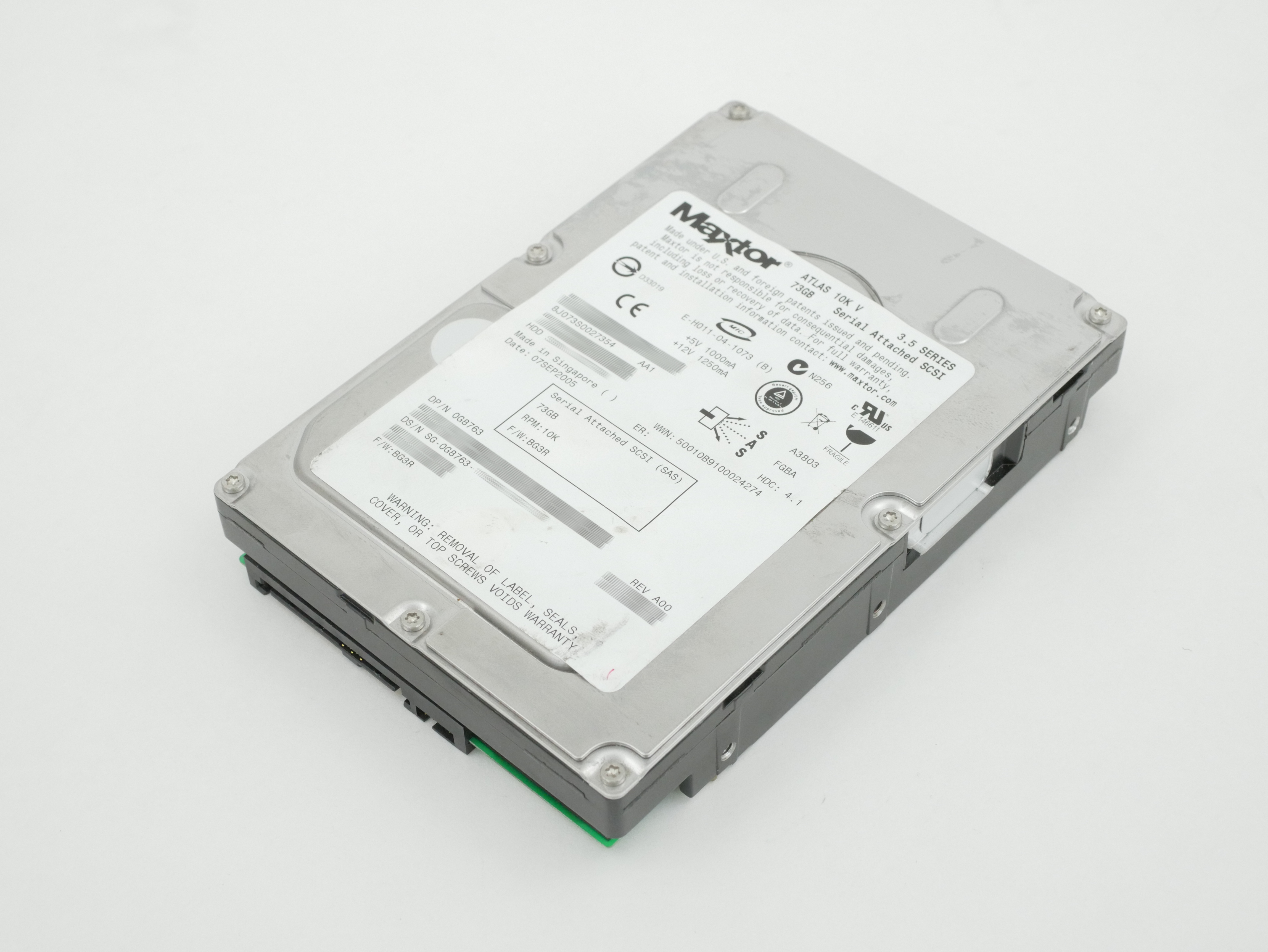 Dell Maxtor 73GB HDD 10K RPM SAS 3.0Gb/s 3.5" 8J073S0027354 0G8763