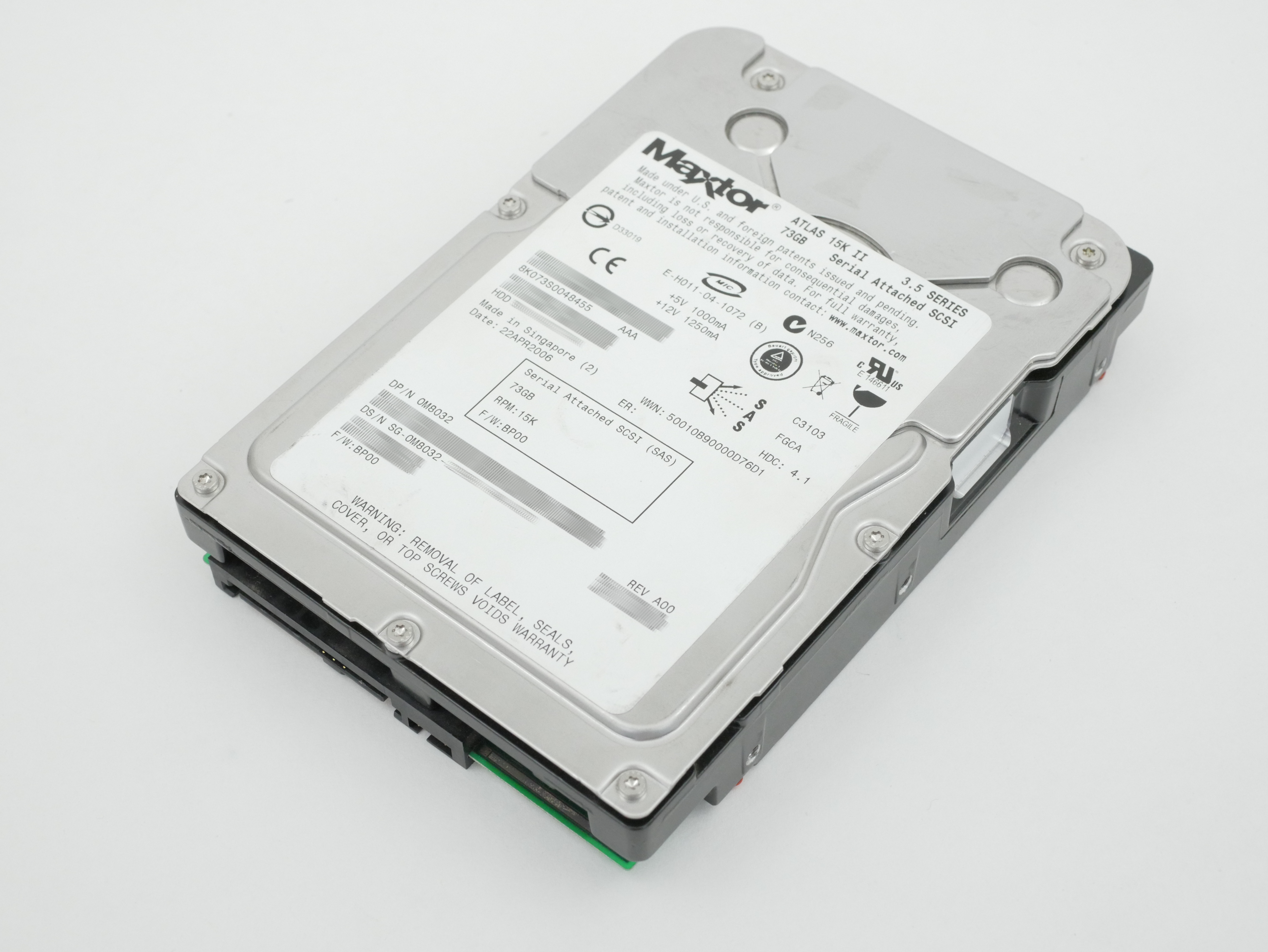Dell M8032 73GB SAS 15K RPM 3GB/s 3.5" Drive 8K073S0048455 M8032