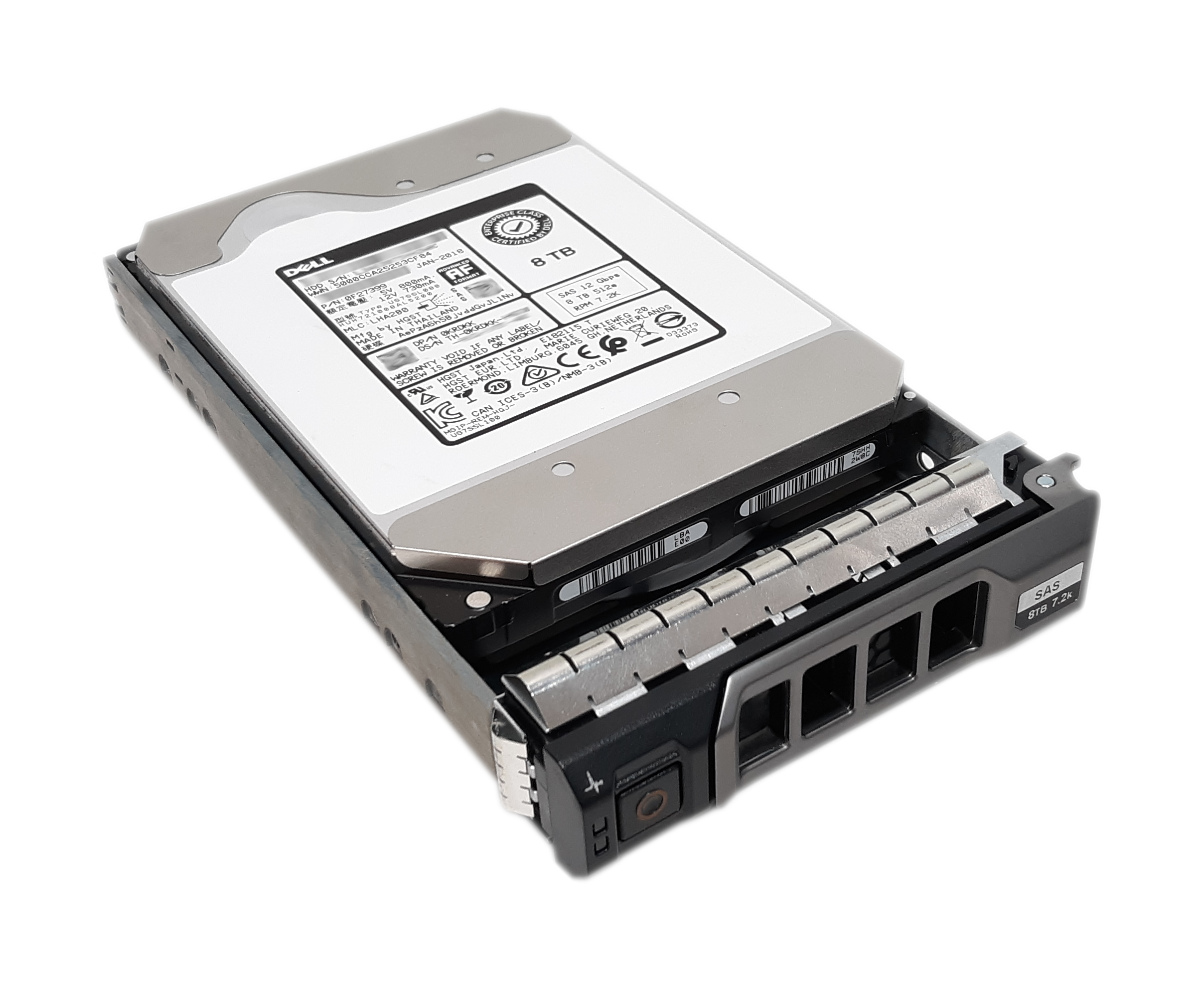 Dell 8TB HDD 7.2K RPM 3.5" 12Gbps NL SAS HotSwap F238F HUH721008AL5200 KRDKK