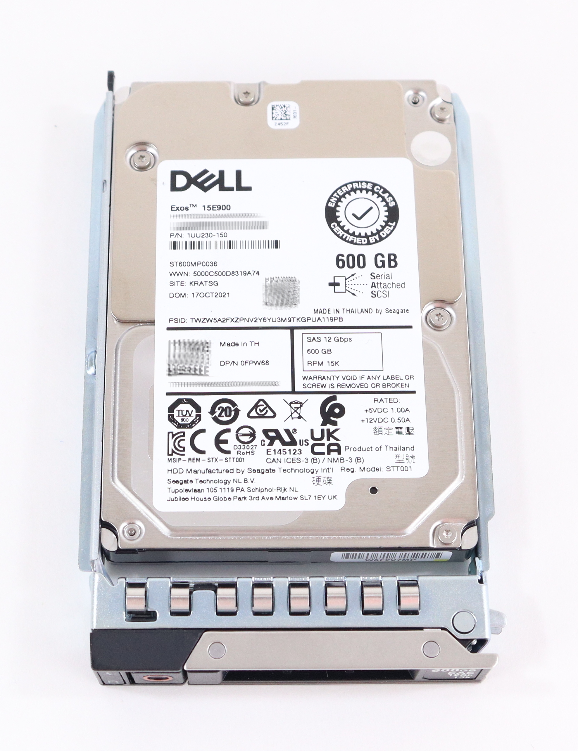 Dell Seagate 600Gb Exos 15E900 ST600MP0036 15K Rpm SAS 12Gb/s 2.5" PN: 1UU230-150 Mpn: 400-ATIN PN: FPW68