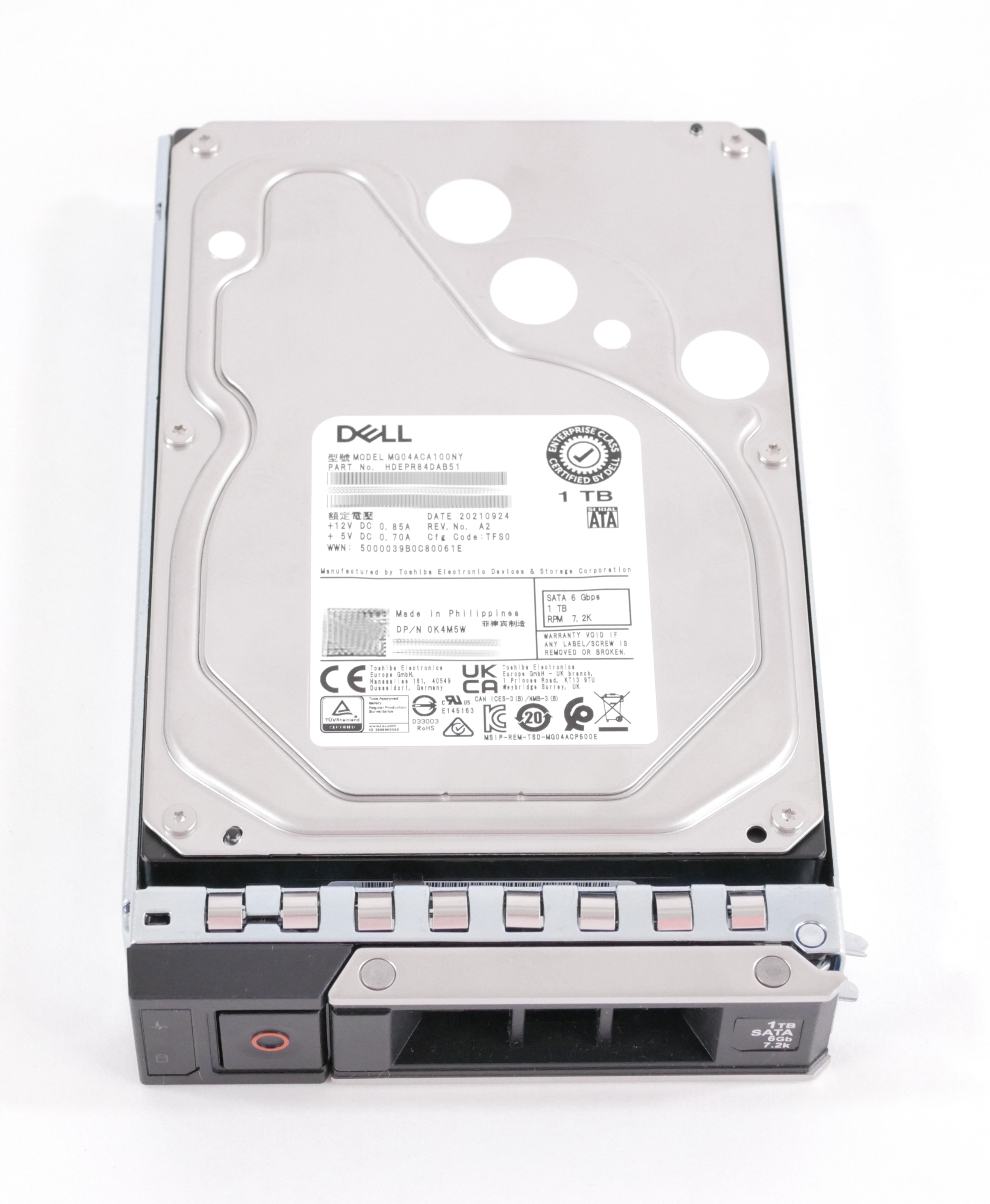 Dell Toshiba 1TB MG04ACA100NY 7.2K RPM SATA 3.5" HDEPR84DAB51 DL5-400-ATJJ K4M5W - Click Image to Close