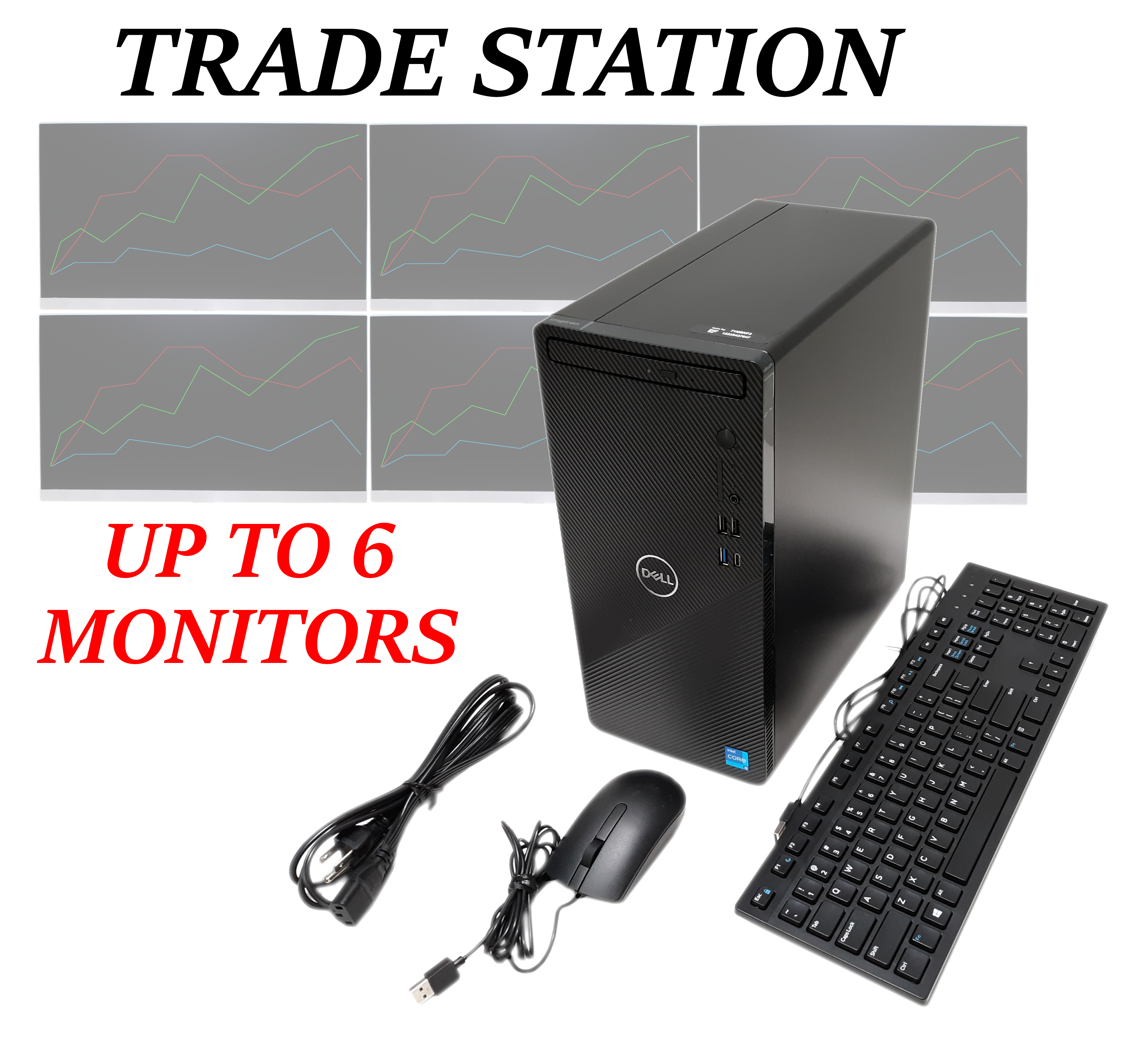 Dell Inspiron 3891 Trade Station up to 6 Monitors i5-11400 M.2 256GB HDD 1TB RAM 12GB PSU 260W DVD-RW Wi-Fi - Click Image to Close