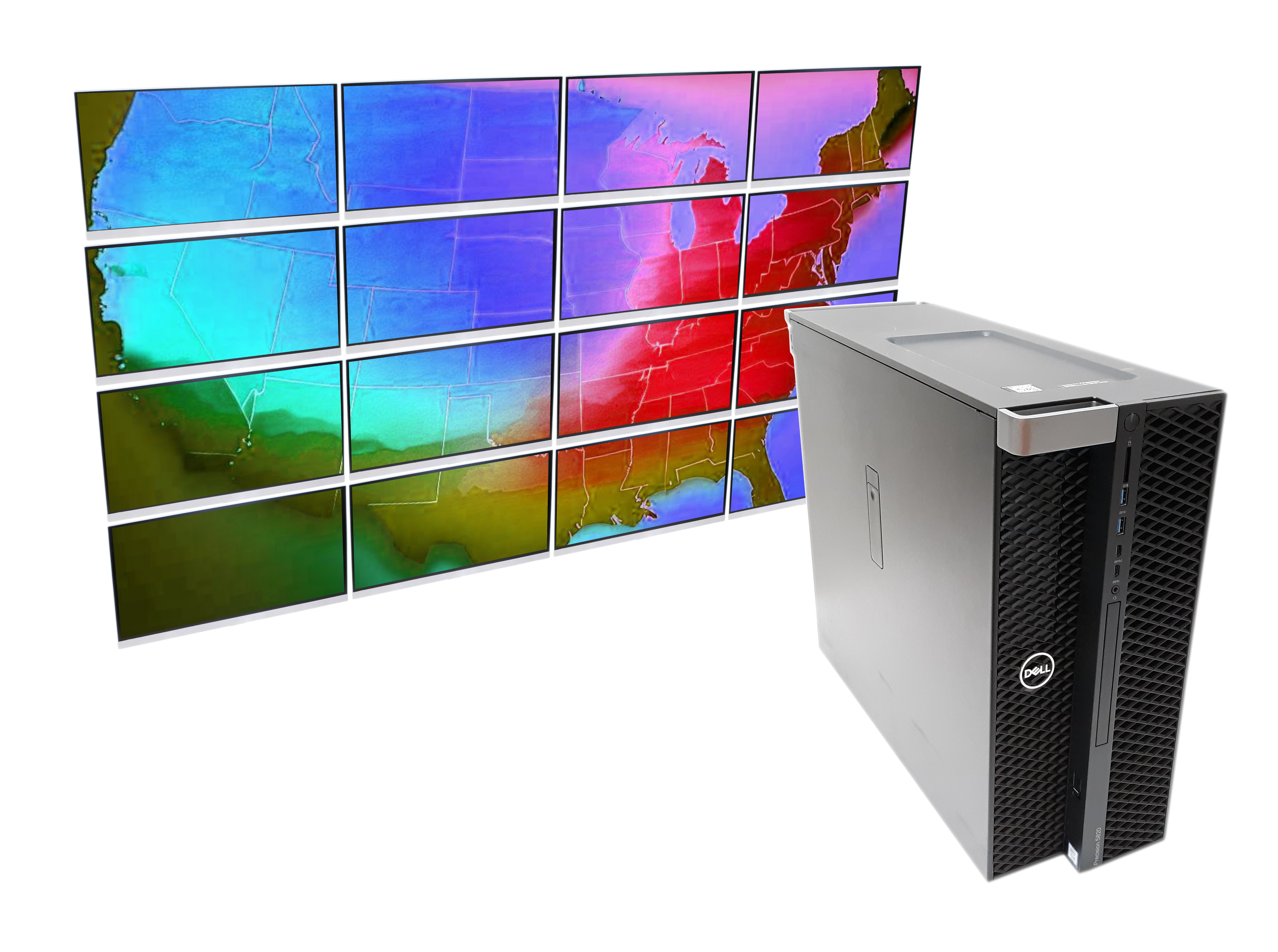 Dell Precision 5820 Tower Xeon W-2145 RAM 64GB NVMe 1TB 16 Multi Monitor System - Click Image to Close