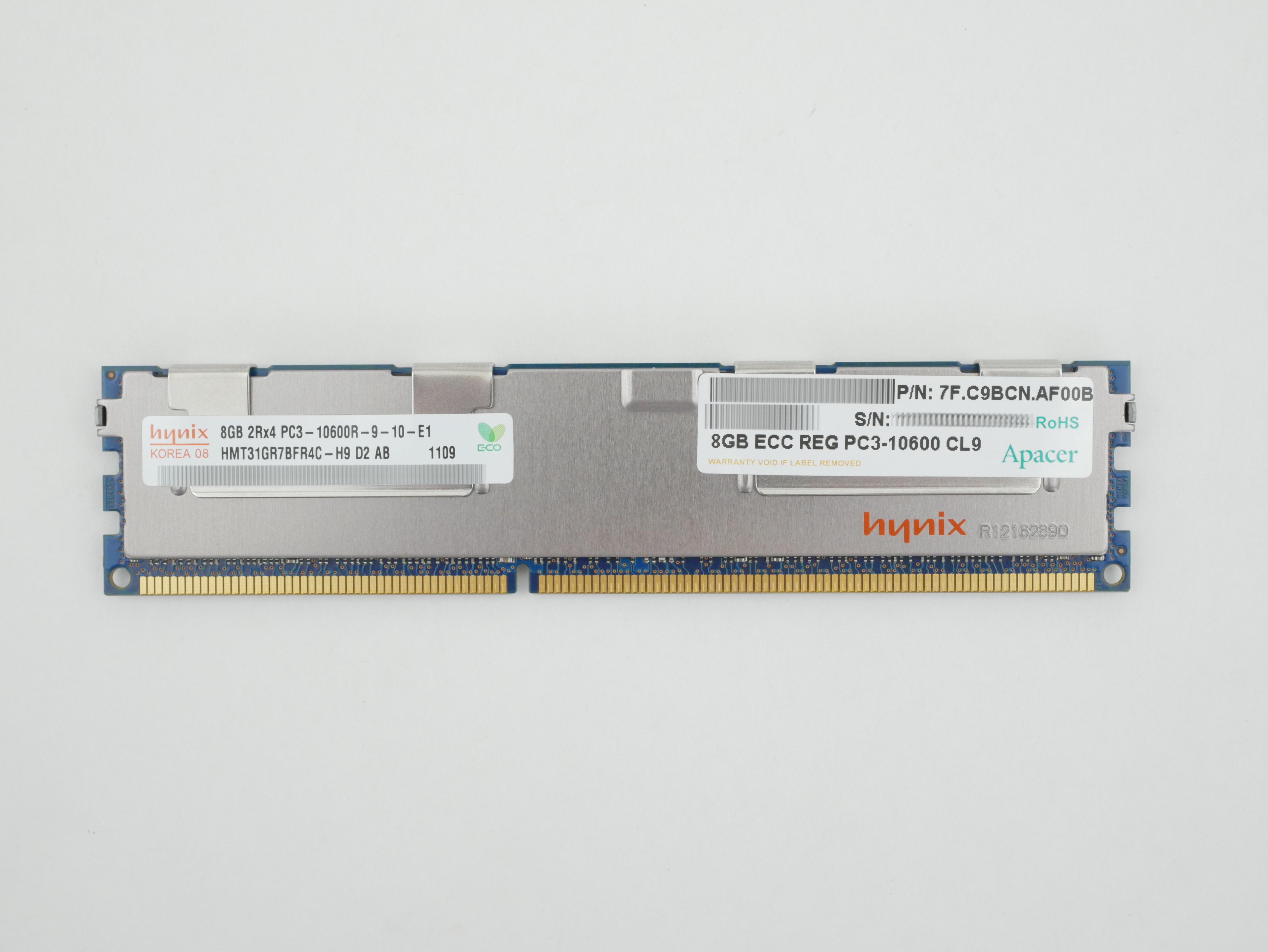 Hynix 8GB HMT31GR7BFR4C-H9 PC3-10600R DDR3-1333MHz ECC Registered CL9 240-Pin