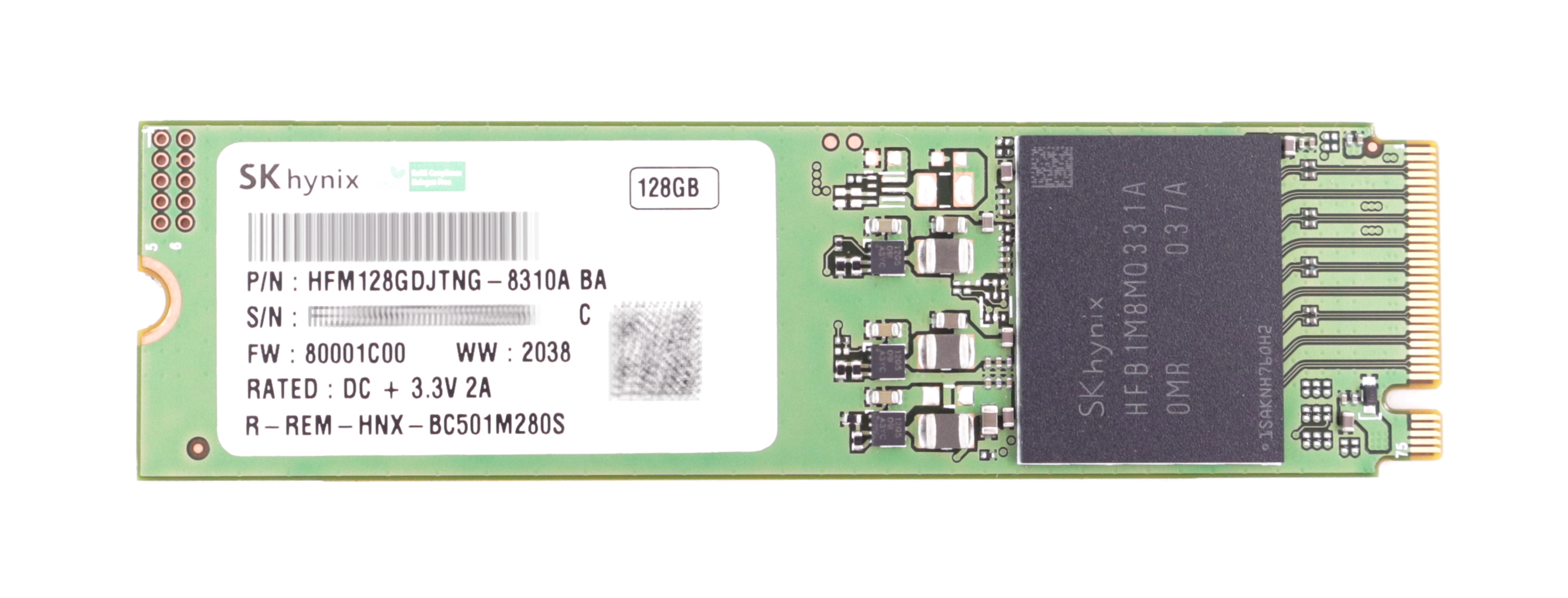 Hynix 128GB HFM128GDJTNG-8310A SSD M.2 2280 Gen3 PCIe - Click Image to Close