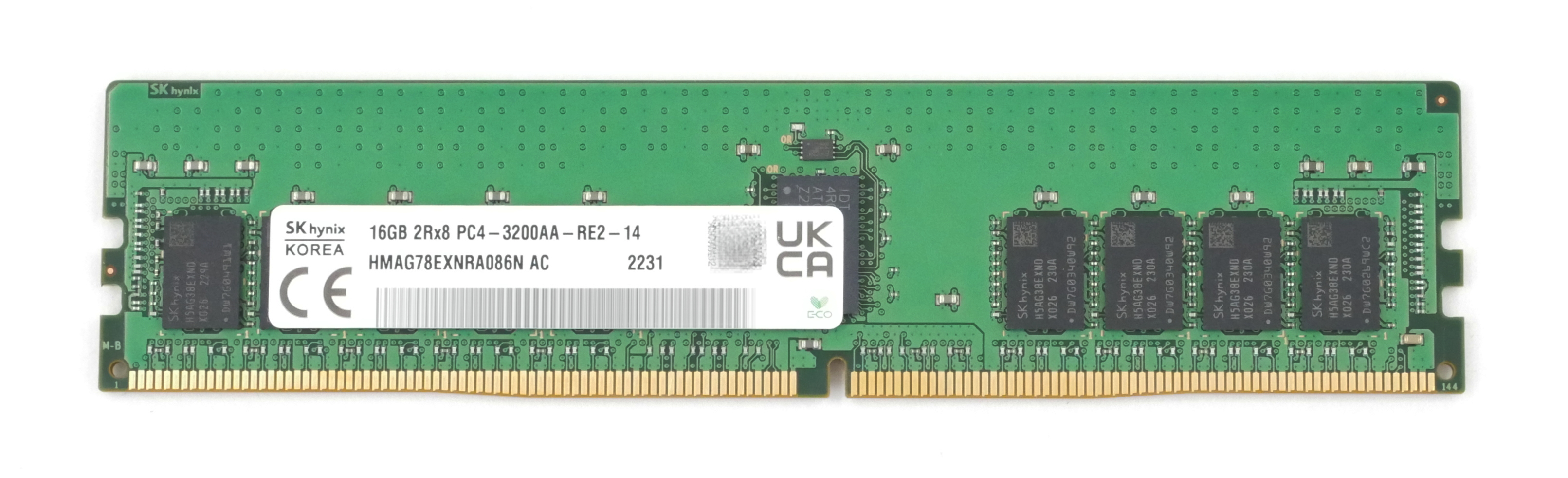 Hynix 16GB HMAG78EXNRA086N AC 231 PC4-3200AA DDR4 288pin ECC Reg 1.2V - Click Image to Close