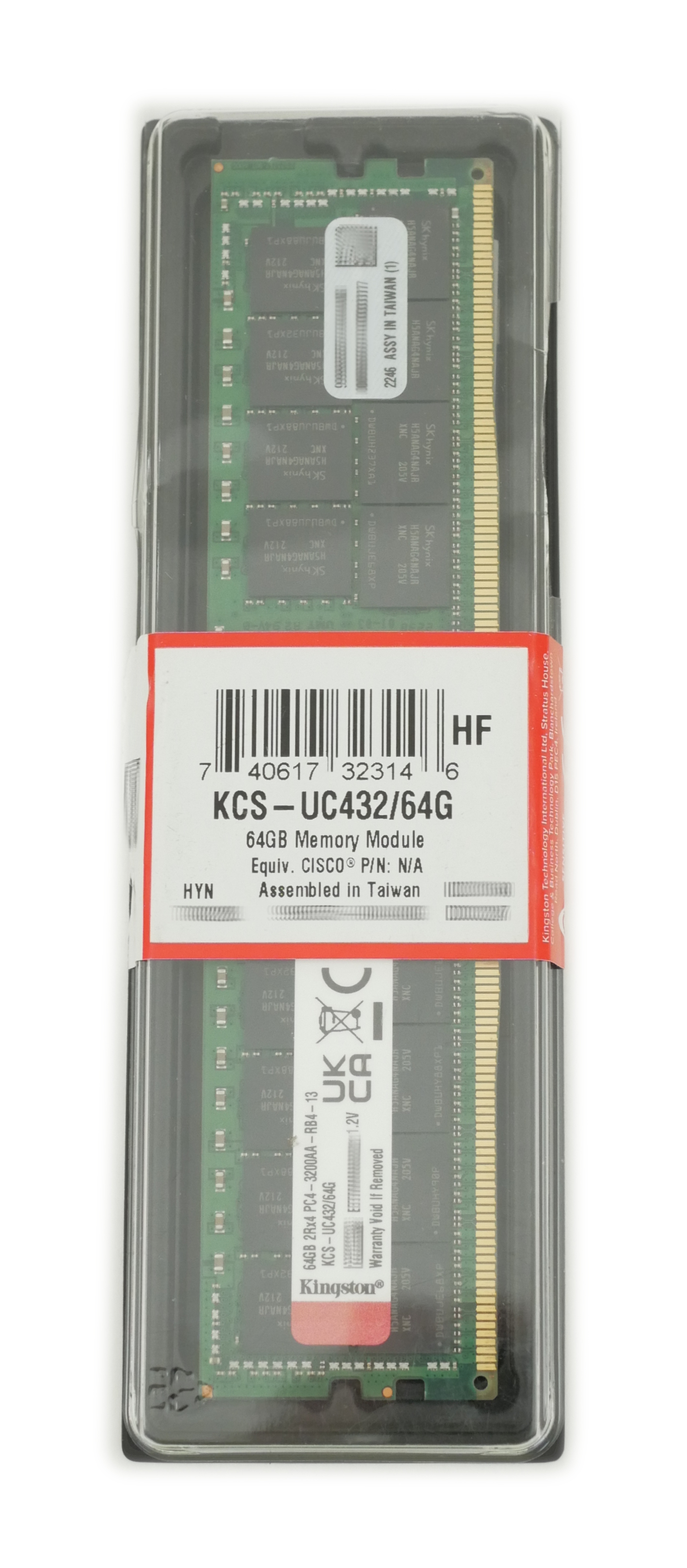 Kingston 64GB KCS-UC432/64G PC4-3200AA PC4-25600 DDR4 3200MHz 288pin DIMM Reg - Click Image to Close