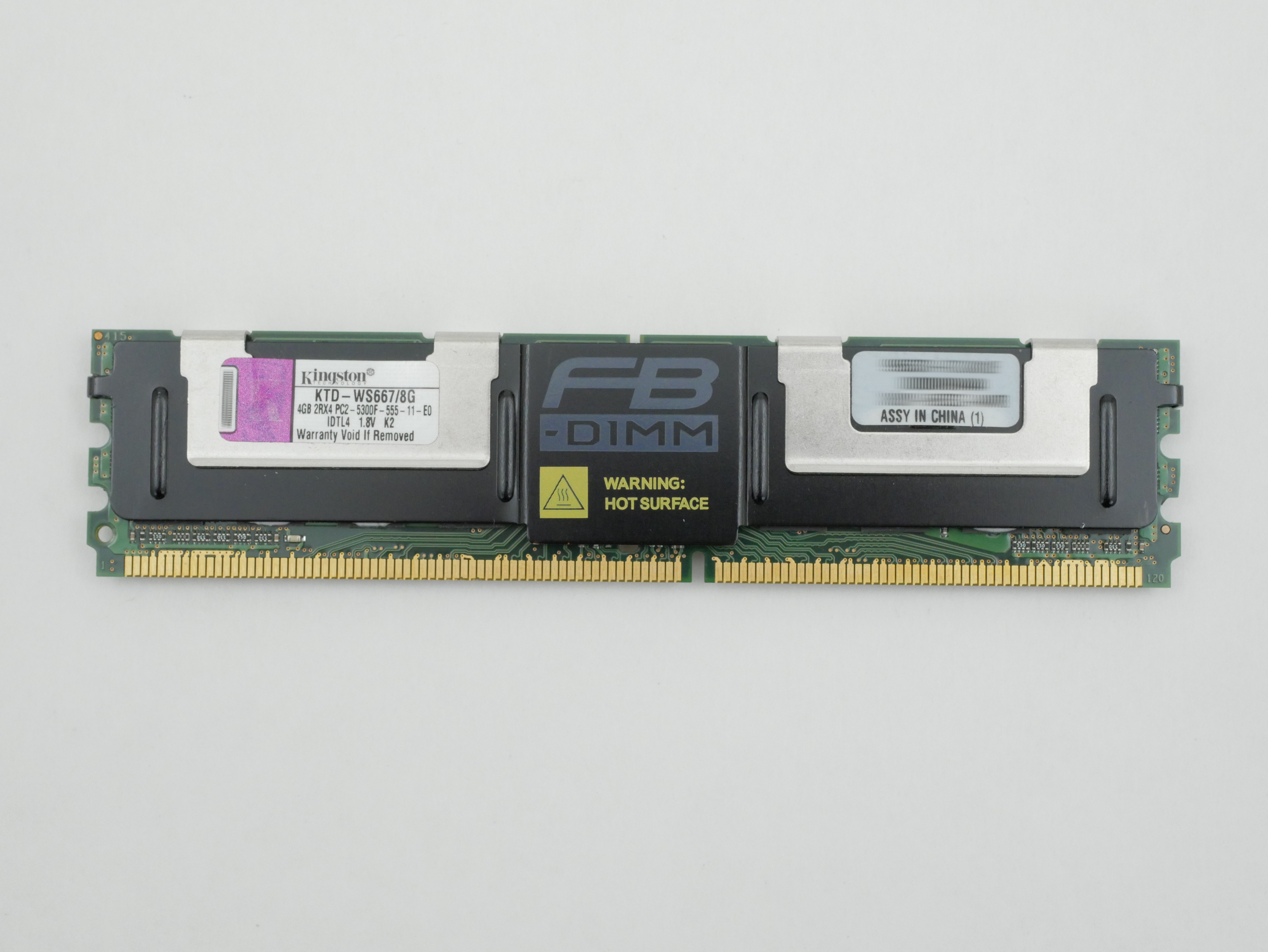 Kingston 8GB(2x4GB) 2RX4 PC2-5300F 1.8V Server memory KTD-WS667/8G