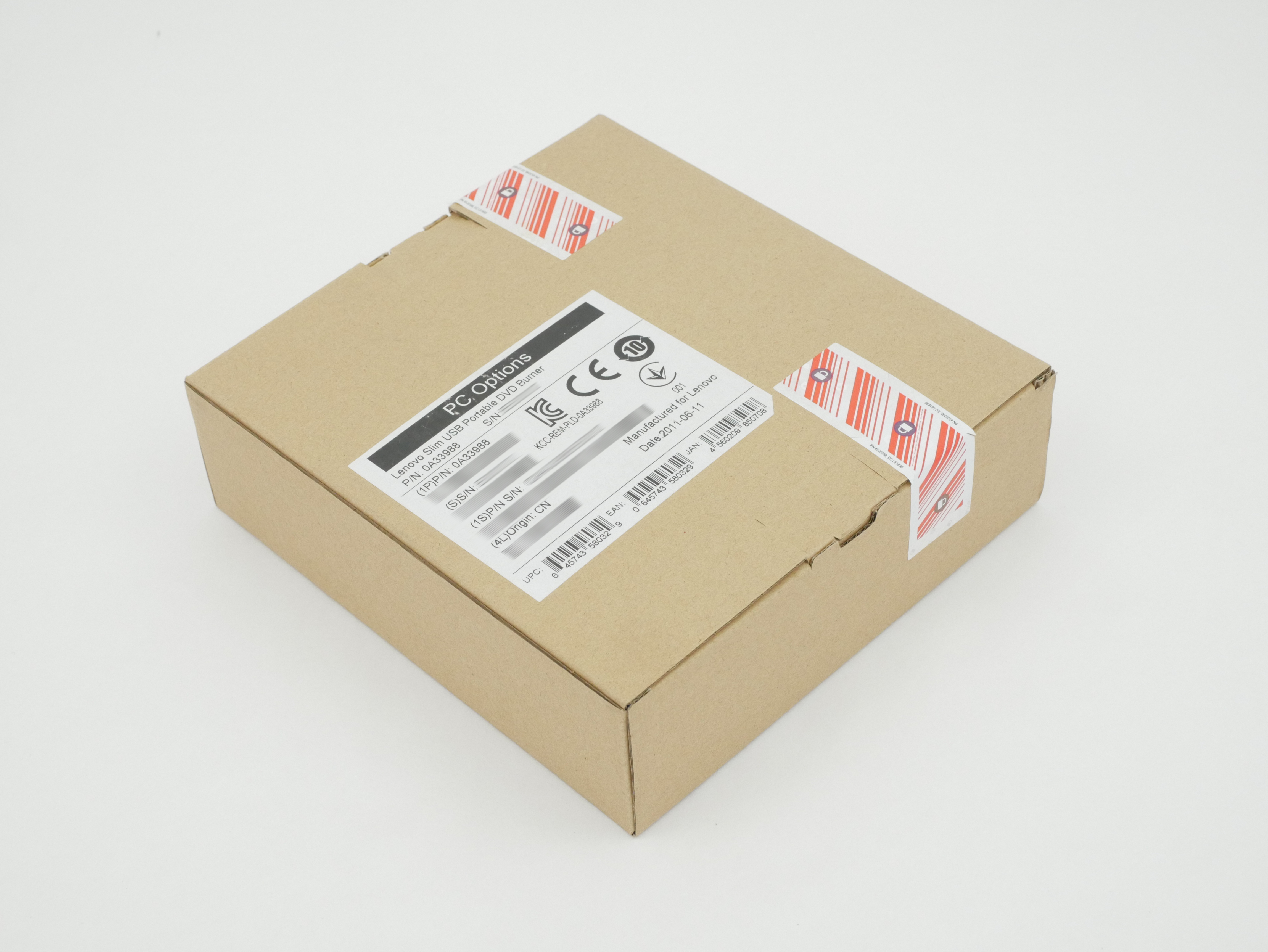 Lenovo USB 2.0 Slim USB External Portable DVD Burner Small Form Factor 0A33988