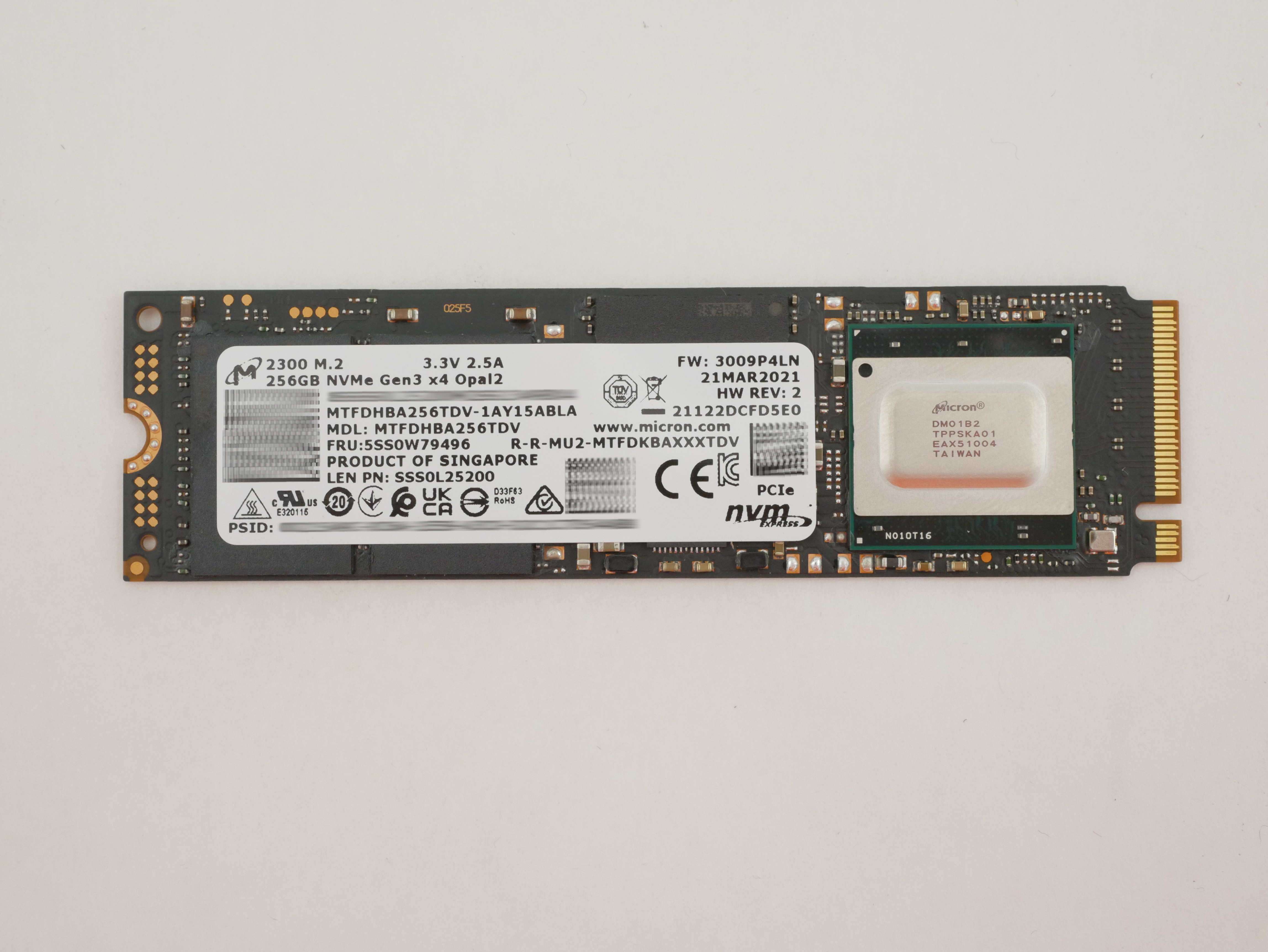 Lenovo ThinkCentre M70q G1 Tiny SSD 256GB NVMe 2280 5SS0W79496