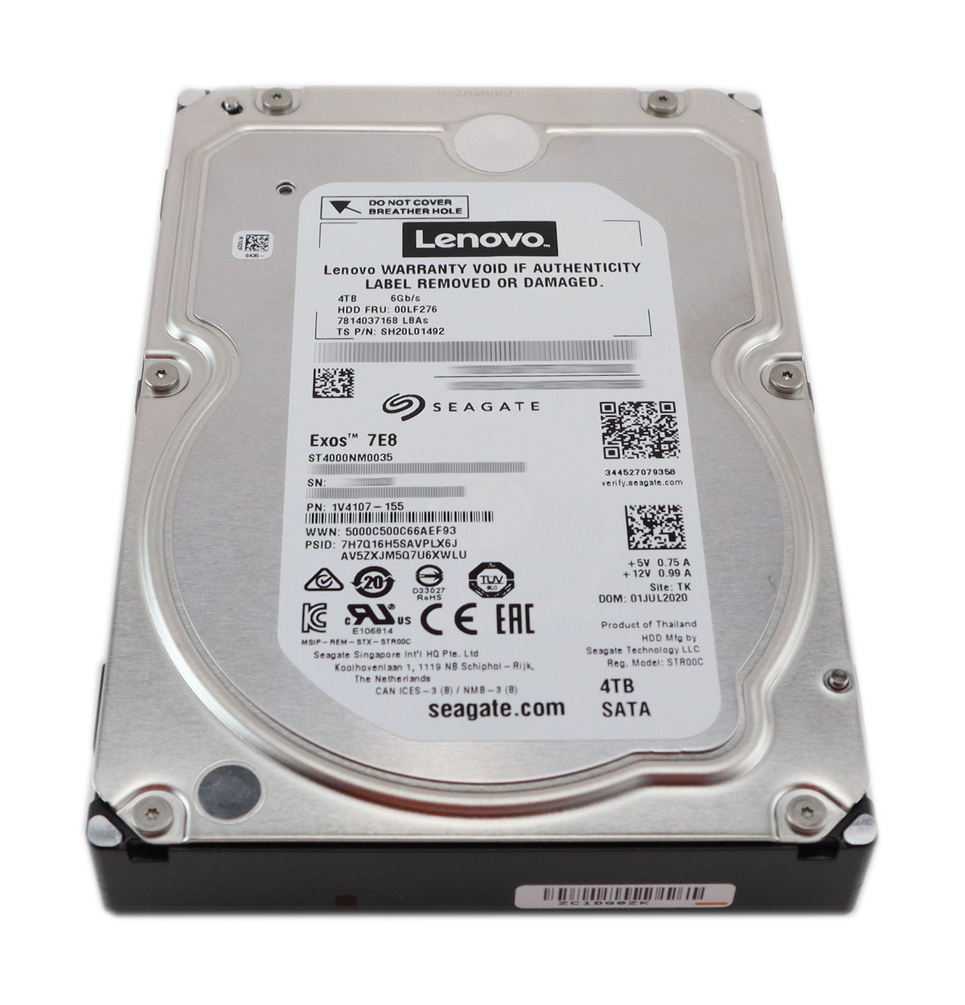 Lenovo Seagate Exos 7E8 4TB ST4000NM0035 3.5" 7.2K SATA 128MB SH20L01492 00LF276