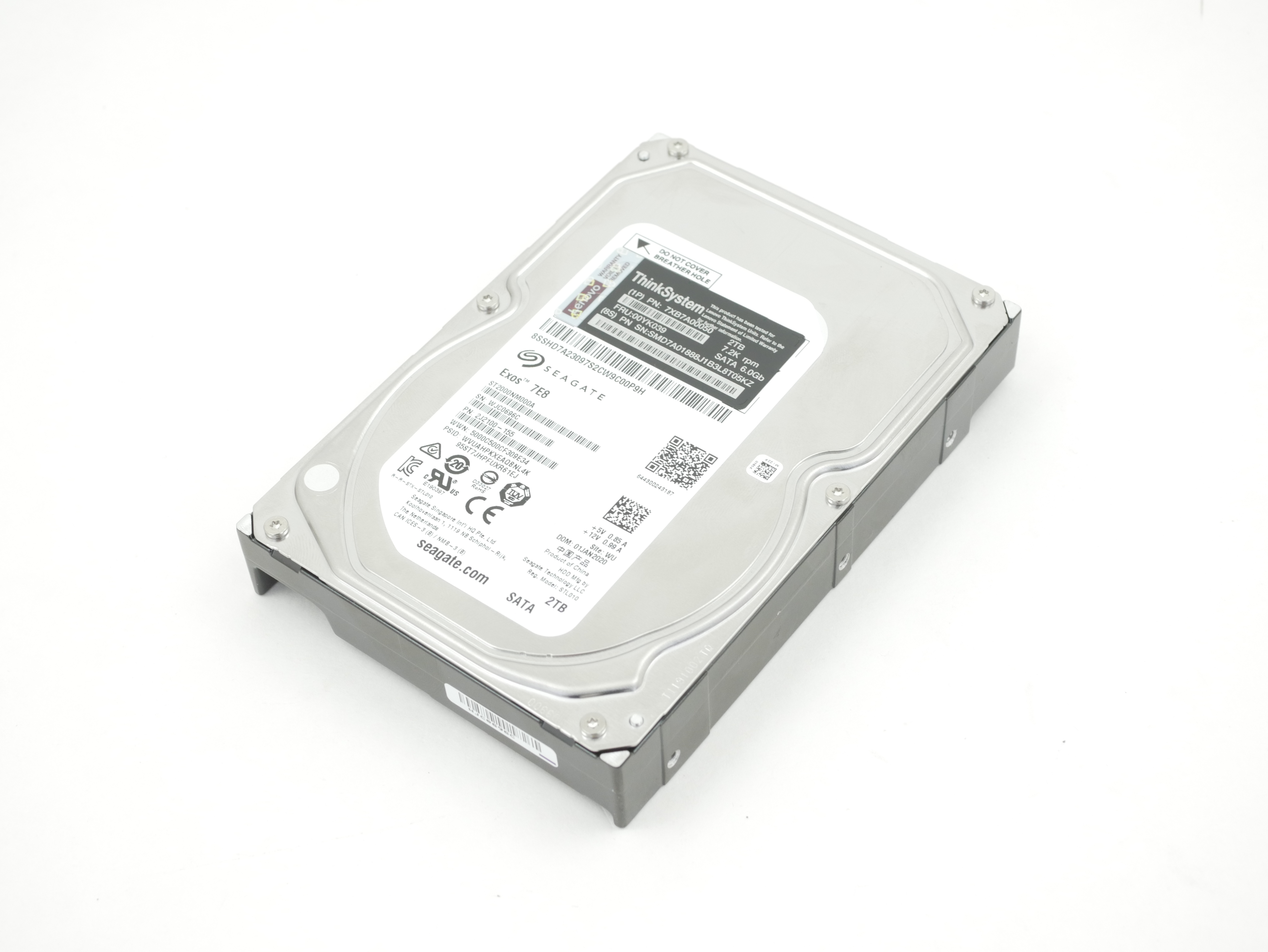 Lenovo Exos 7E8 HDD 2TB SATA ST2000NM000A 2J2100-155 7XB7A00050 00YK039