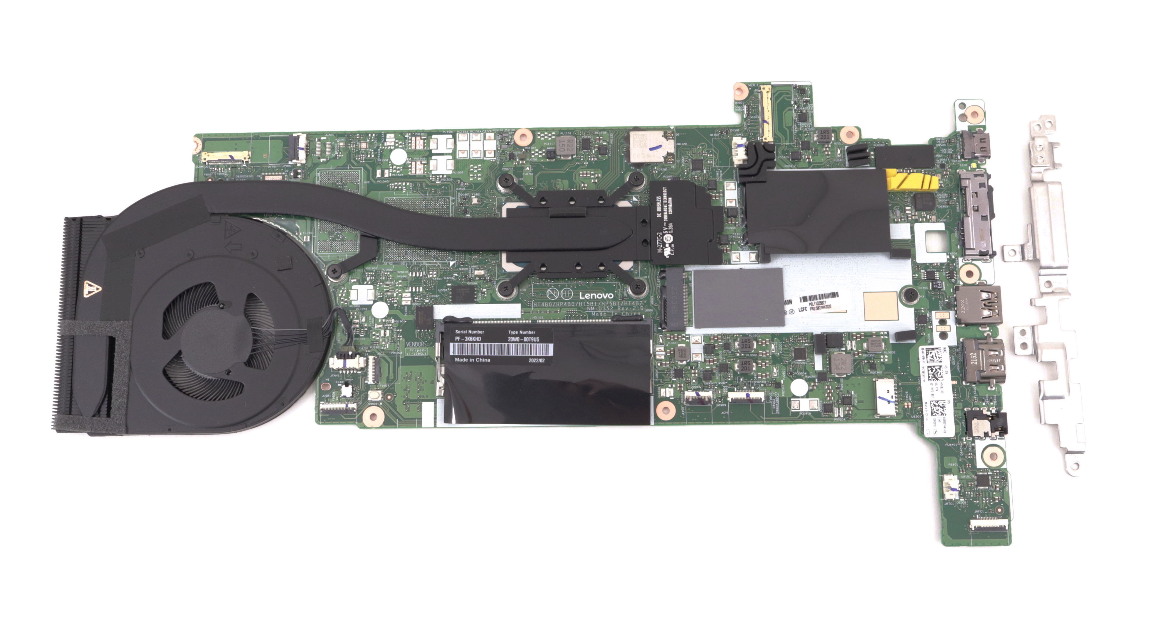 Motherboard for Lenovo ThinkPad T14 Gen 2 i5-1135G7 8GB RAM Fan Heatsink PF-3K6KHD