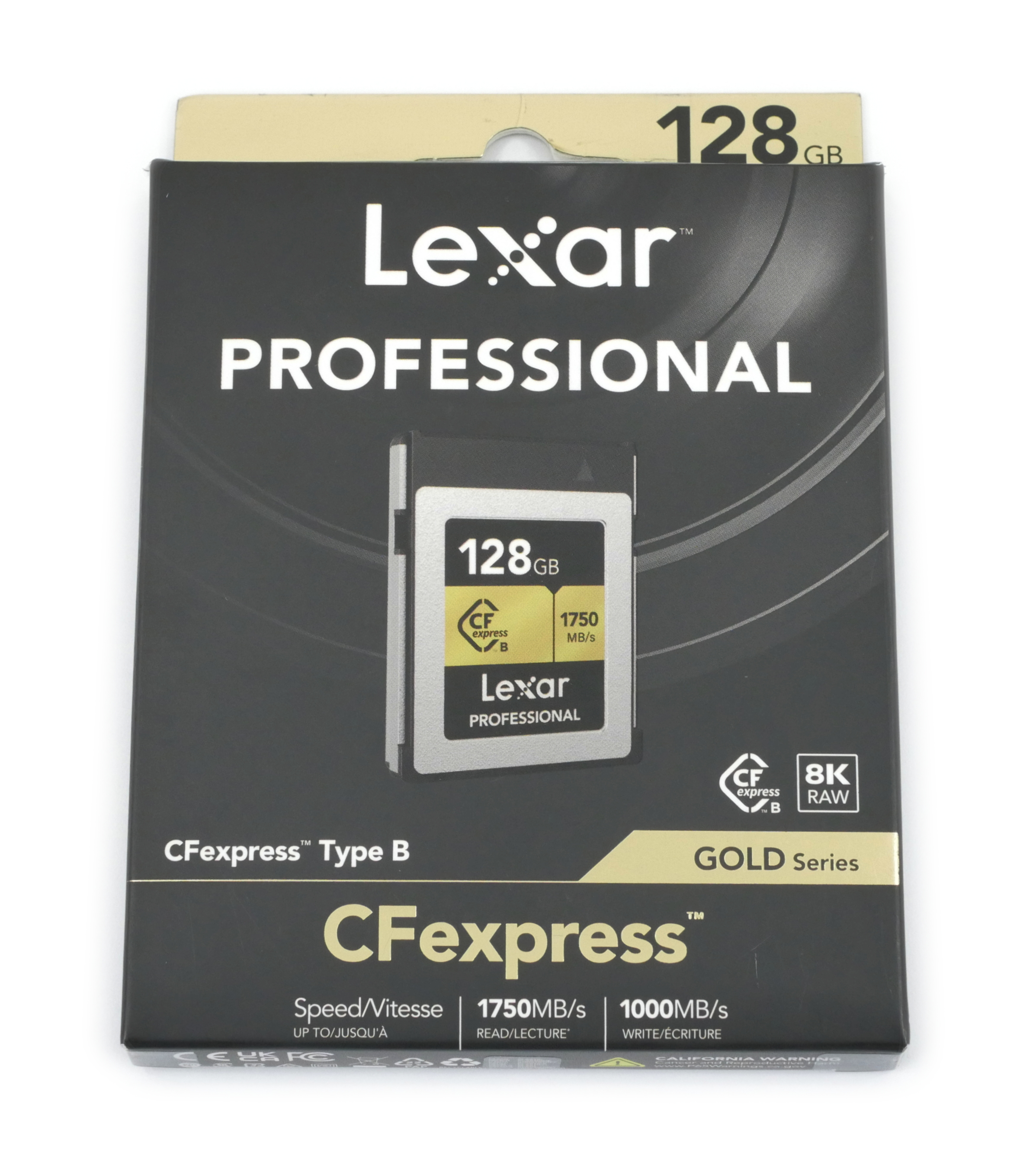Lexar 128GB Professional CFexpress Type B Card GOLD Series LCFX10-128CRBNA - Click Image to Close