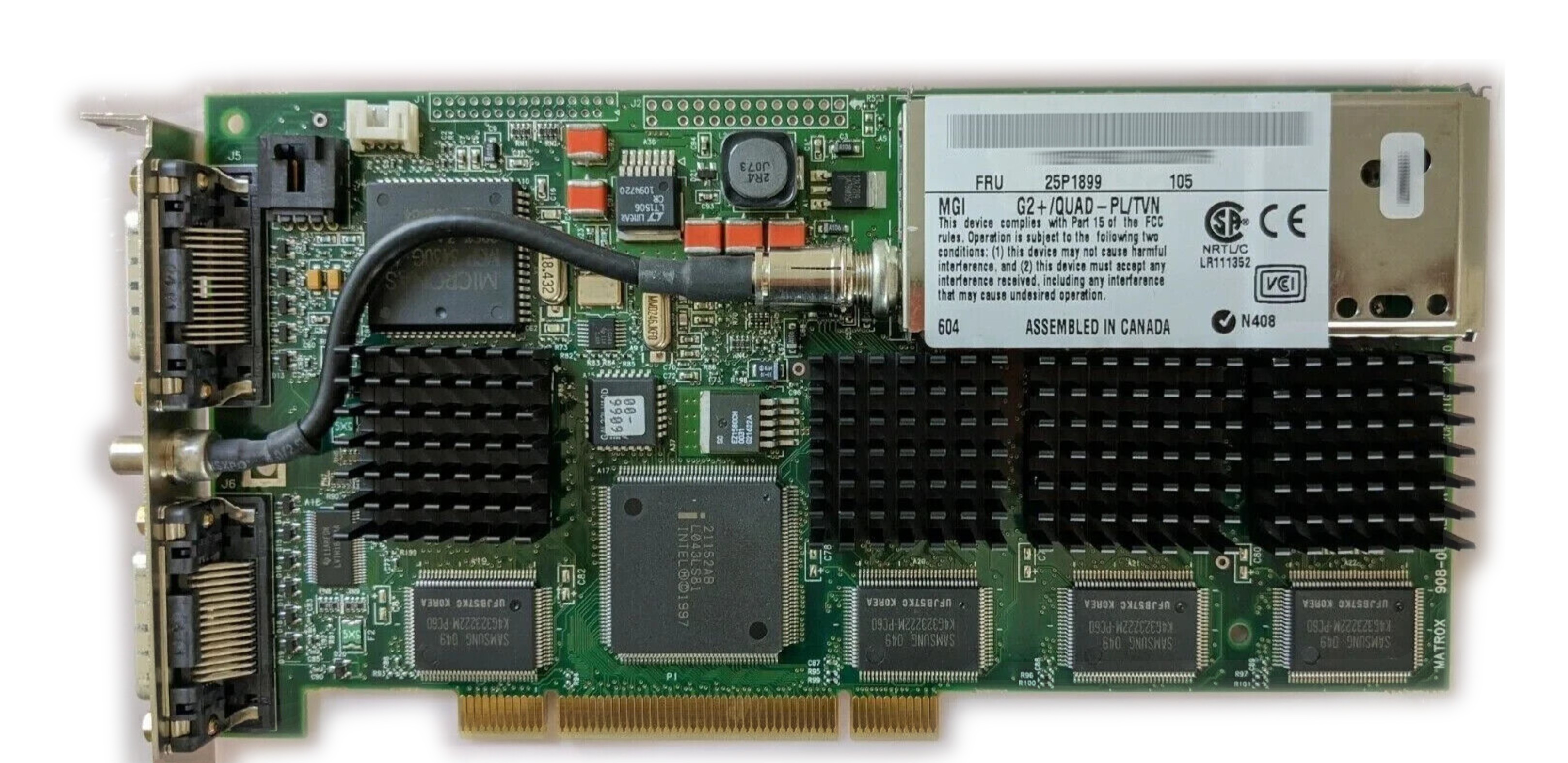 Matrox G2+/QUADP-PL/7 PCI Quad Head Video Card 32MB MGI G200 MMS LFH-60 TV Tuner - Click Image to Close