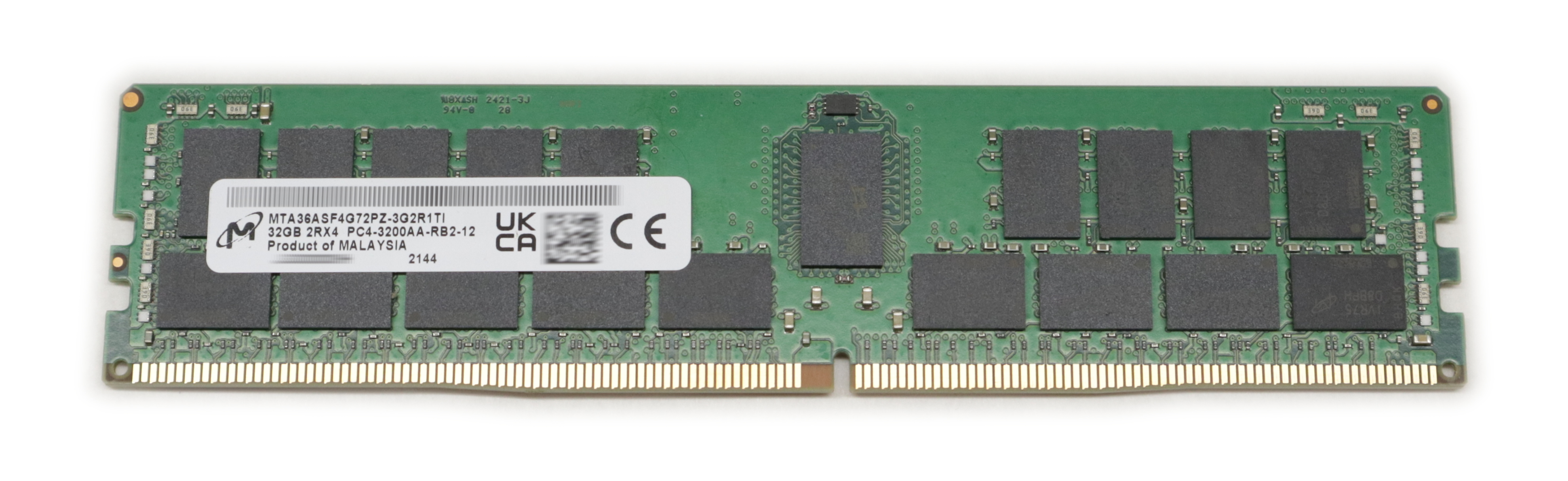 Micron 32GB MTA36ASF4G72PZ-3G2R1 PC4-3200 DDR4-25600 1.2V DIMM 288pin ECC Server - Click Image to Close