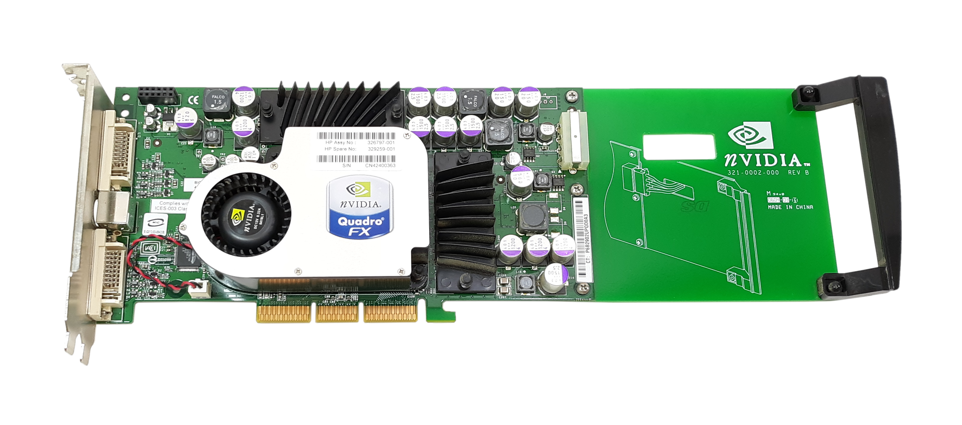 HP nVidia Quadro FX2000 AGP Dual DVI 326797-001 329259-001 - Click Image to Close