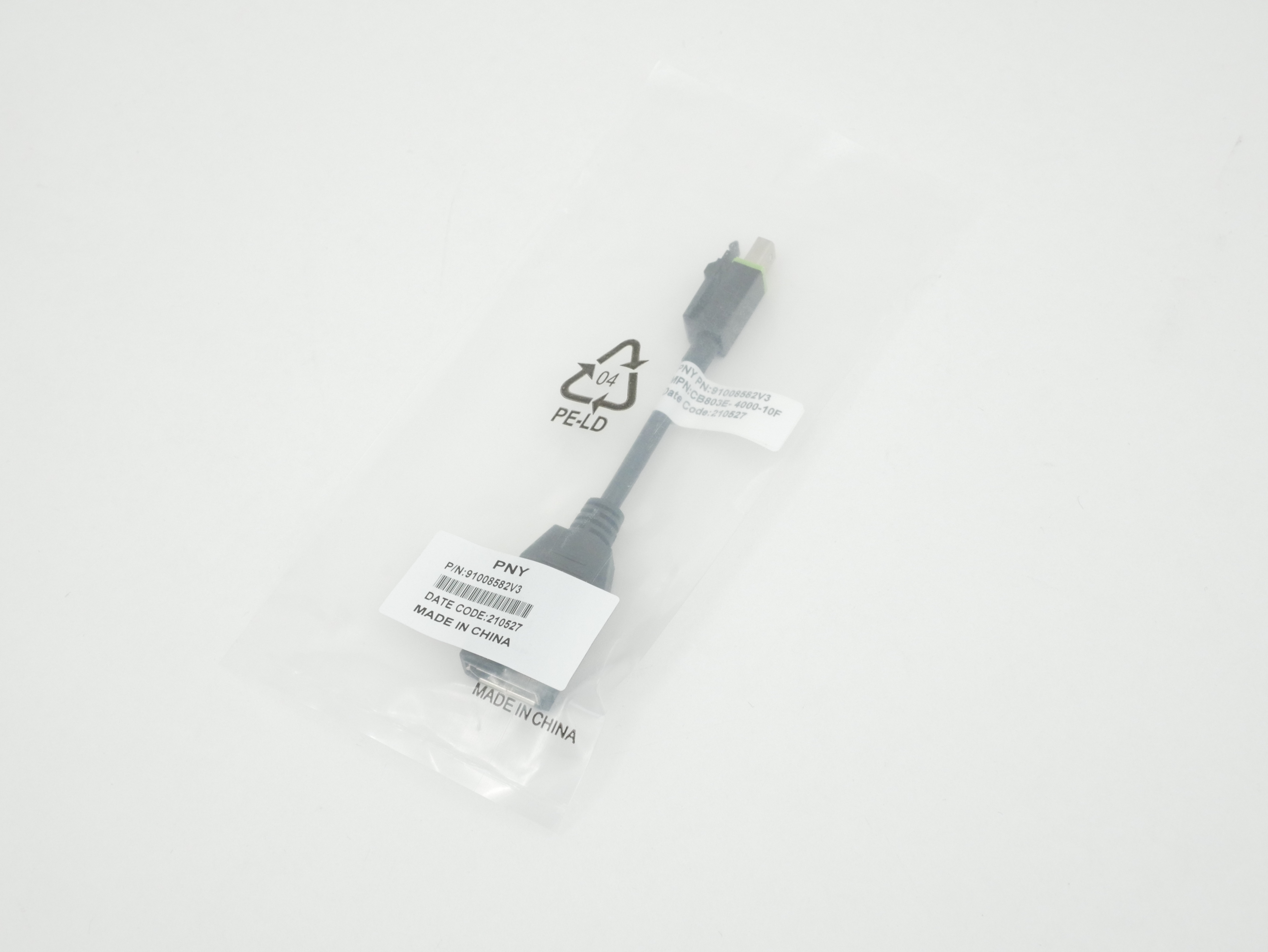 PNY Cable Mini DP male to DP female 5in Black CB803E-4000-10F 91008582V3