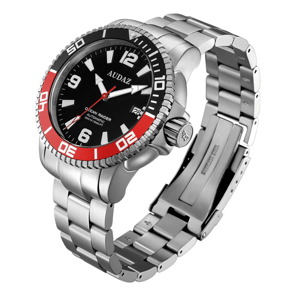 Audaz Ocean Raider Black Dial Men's Diver Automatic Watch 45mm ADZ-2060-04 - Click Image to Close
