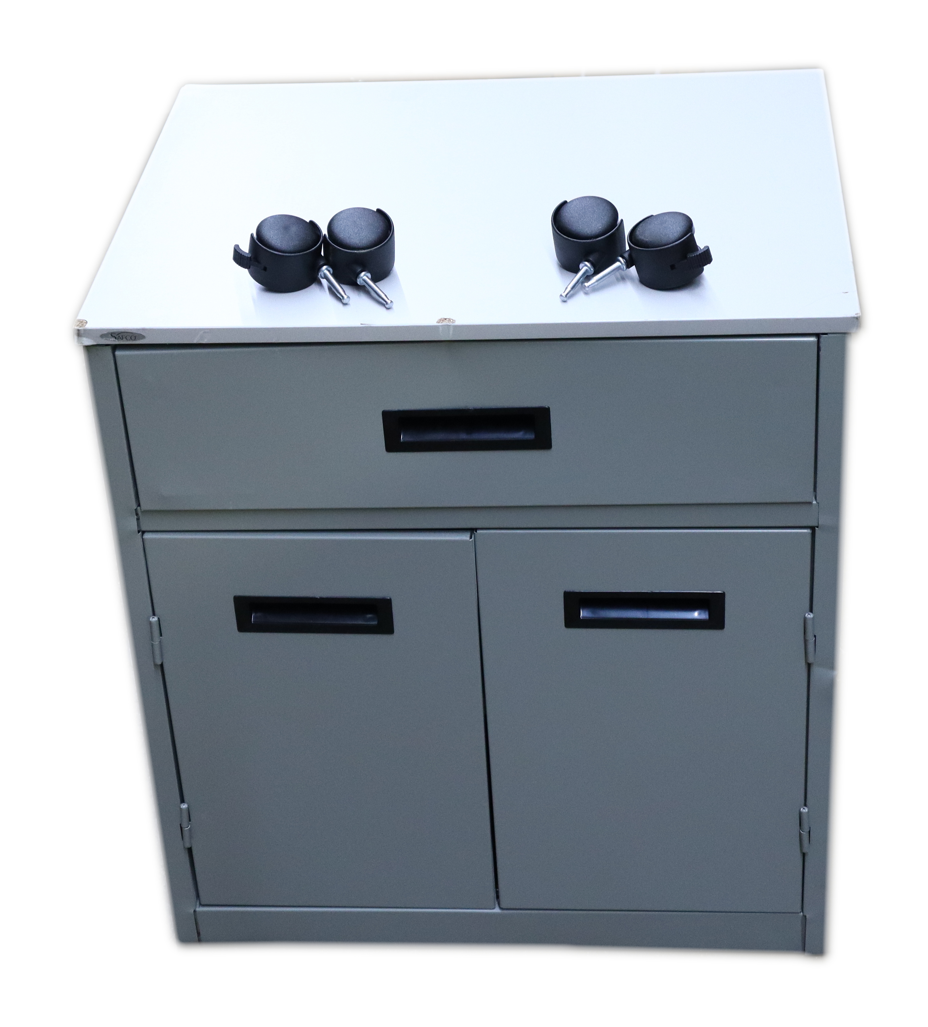 Safco Enclosed Steel Machine Stand with Drawer System Cart 1870GR
