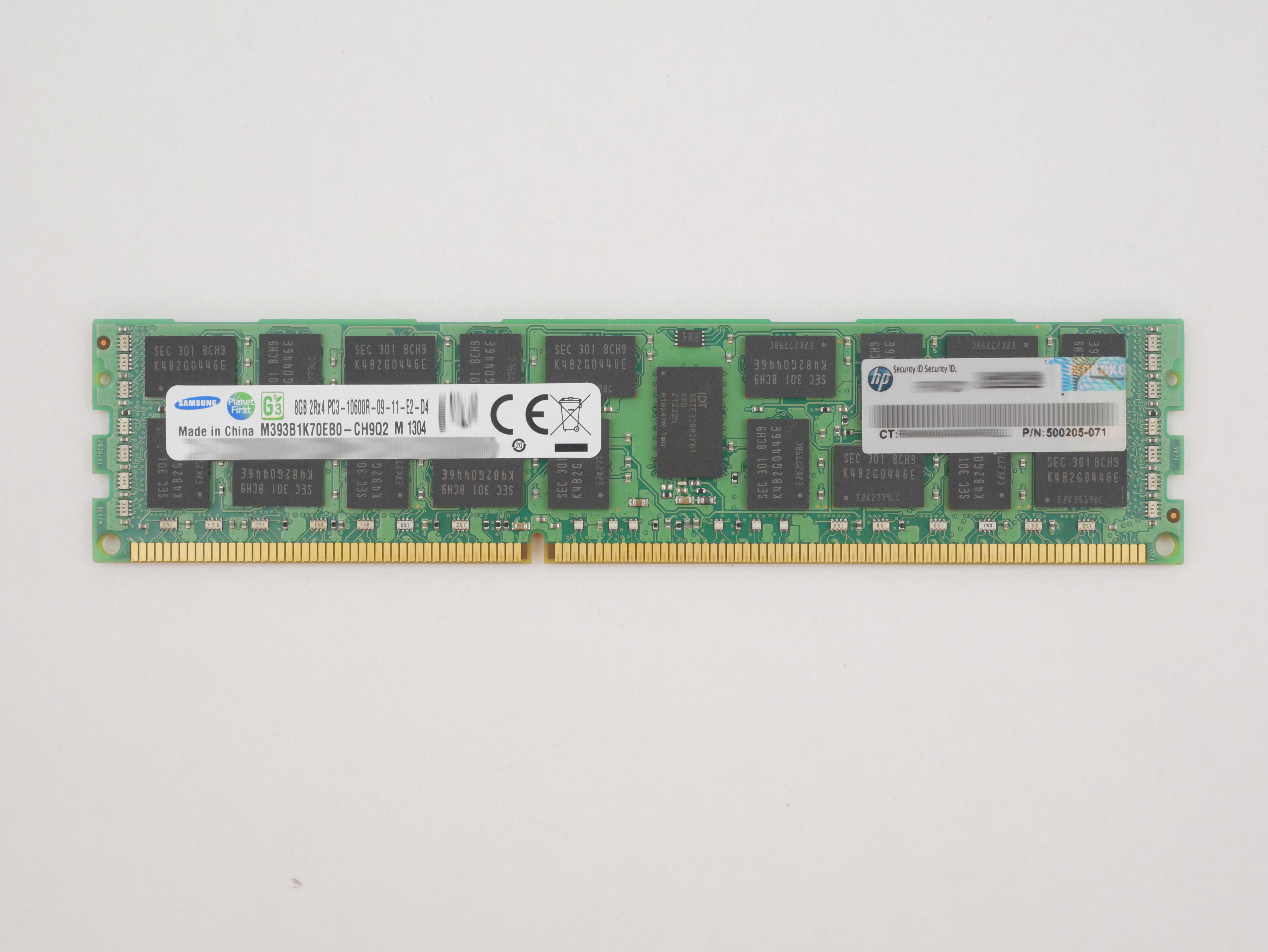 HP 8GB PC3-10600R DDR3-1333MHz ECC REG CL9 240pin M393B1K70EB0-CH9 500205-071