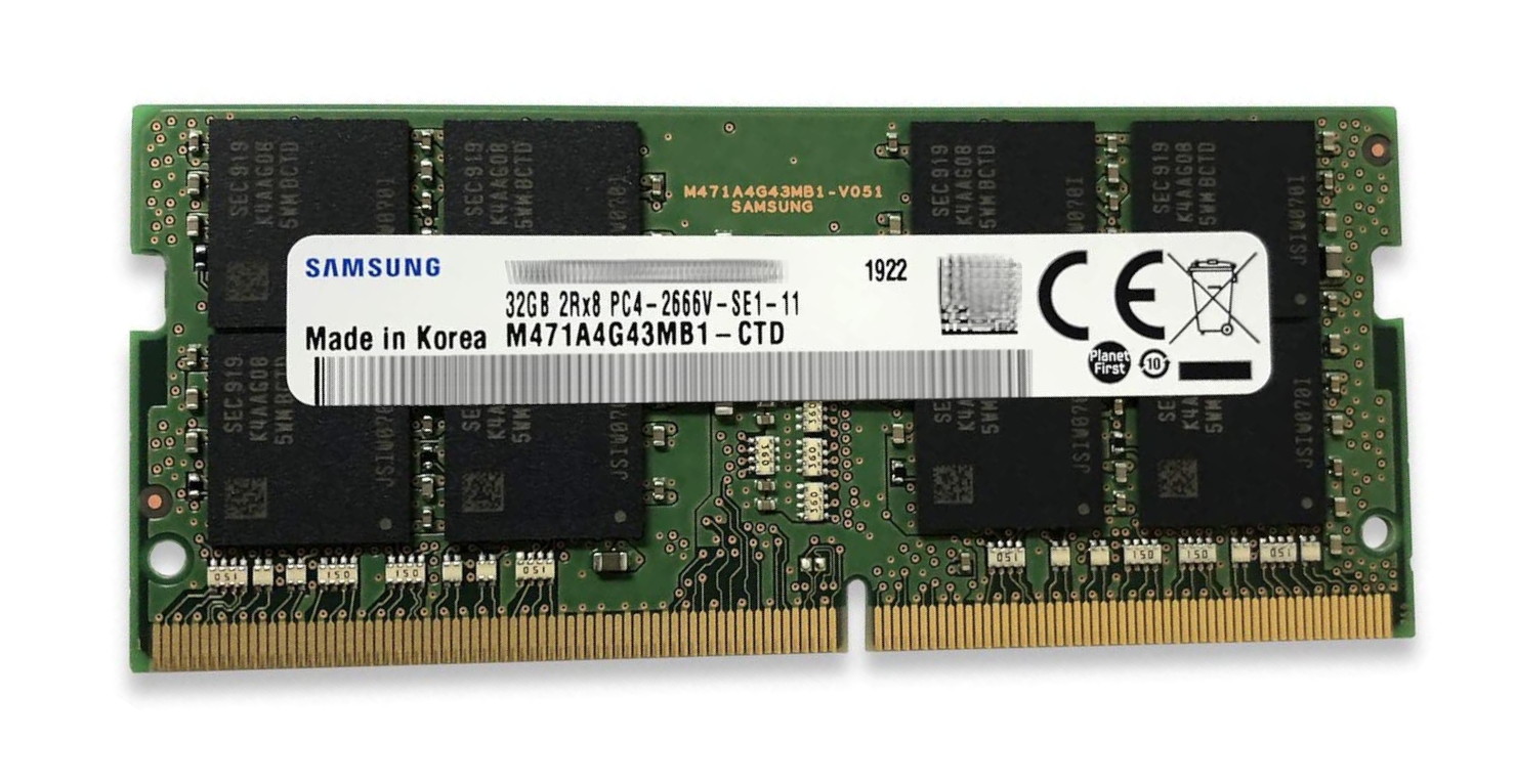 Samsung 32GB M471A4G43MB1-CTD PC4-2666V 21300 260pin SODIMM - Click Image to Close