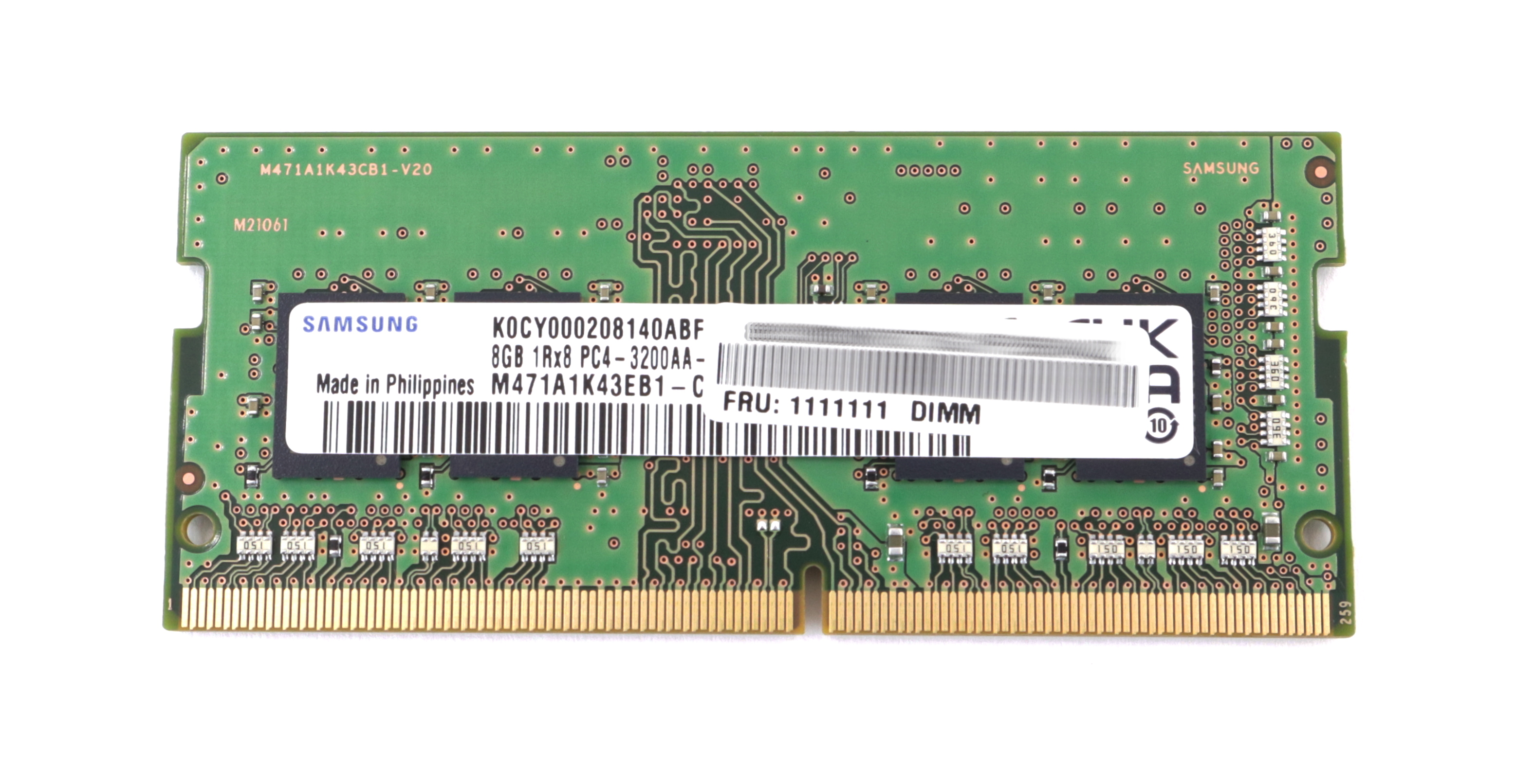 Samsung 8GB M471A1K43EB1-CWE PC4-3200AA DDR4 SoDimm - Click Image to Close