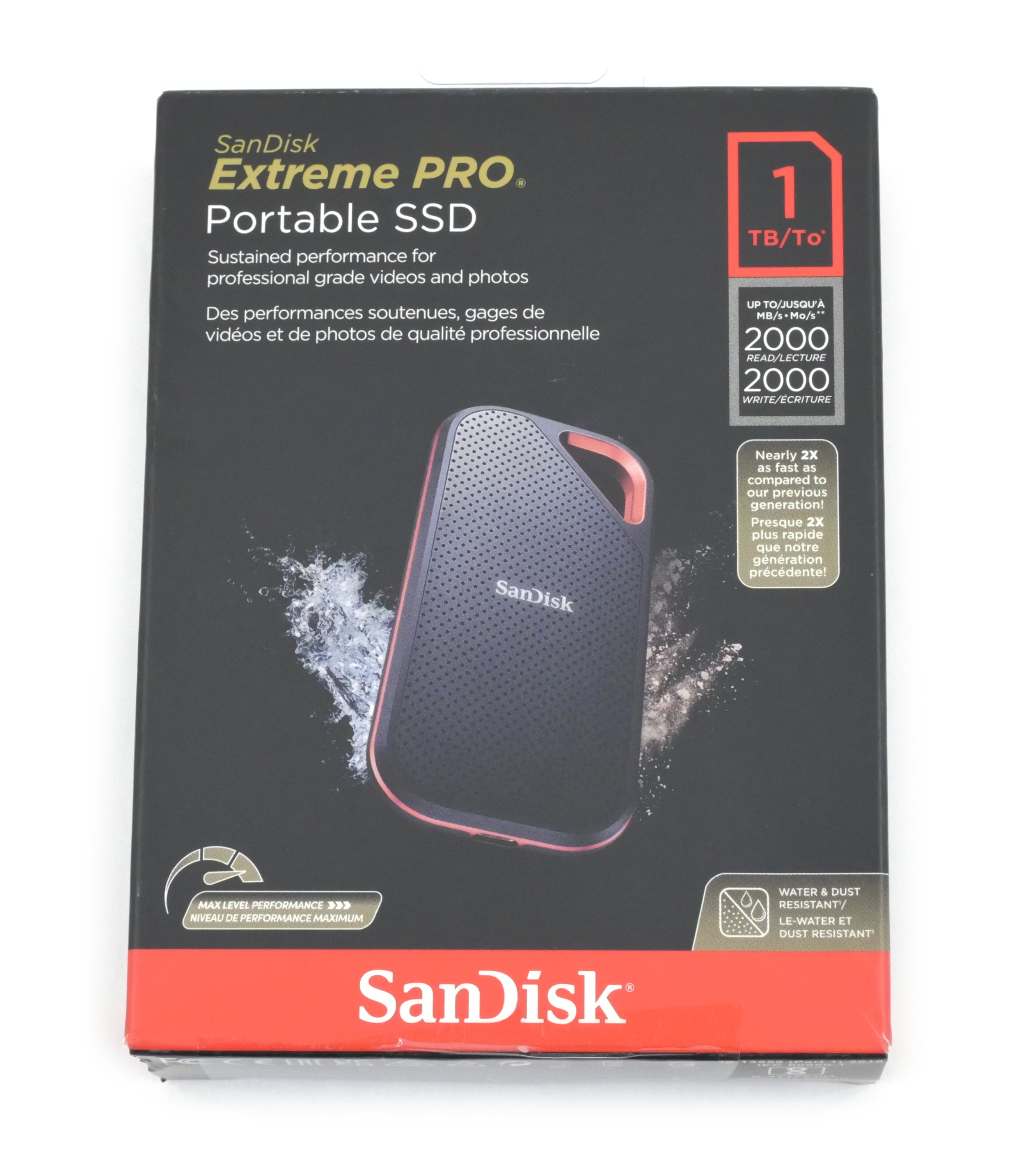 SanDisk 1TB Extreme PRO Portable V2 External SSD Gen 2x2 USB-C SDSSDE81-1T00-G25 - Click Image to Close
