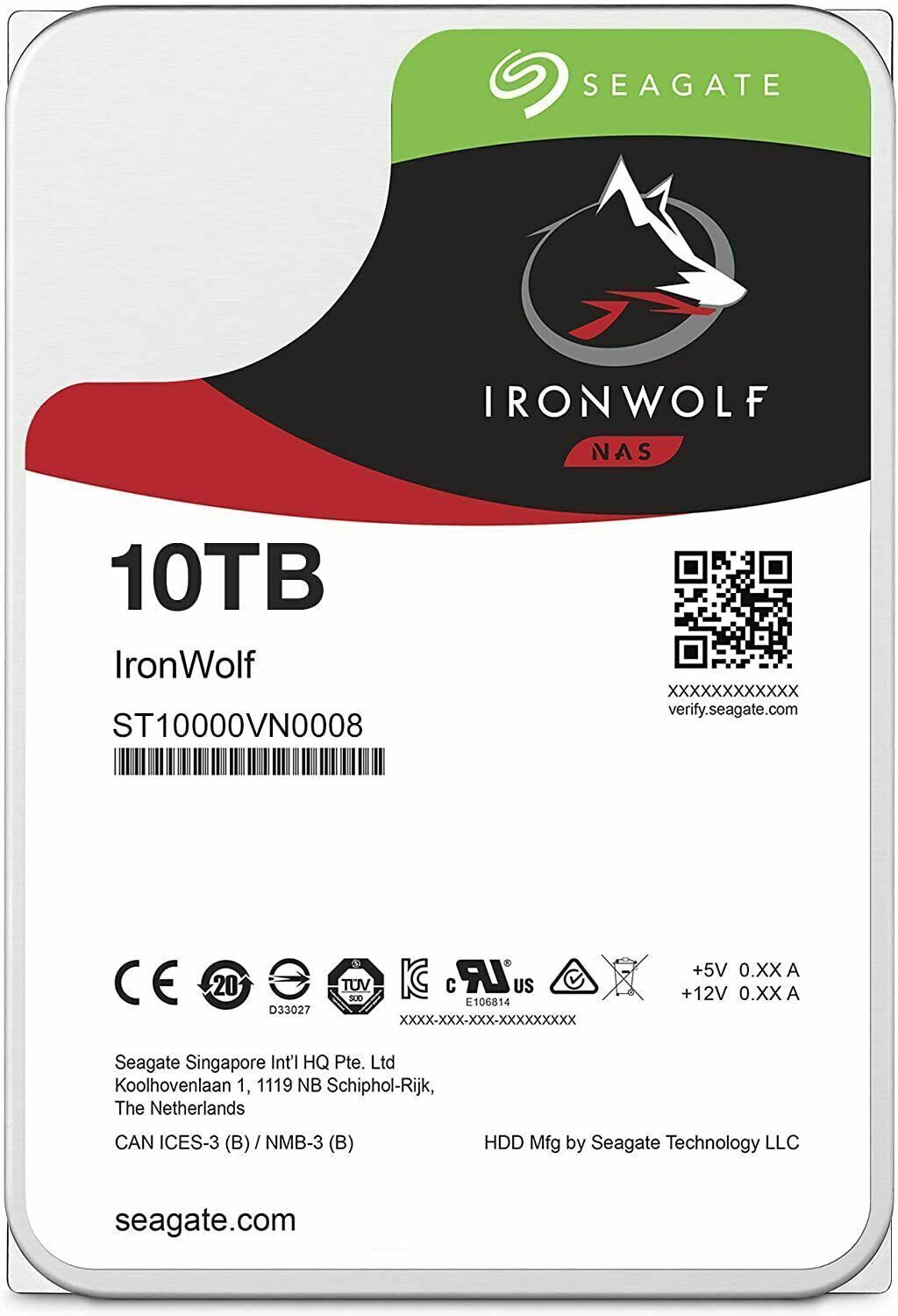 Seagate IRONWOLF 10TB SATA 7.2K 3.5" HDD Hard Drive ST10000VN0008