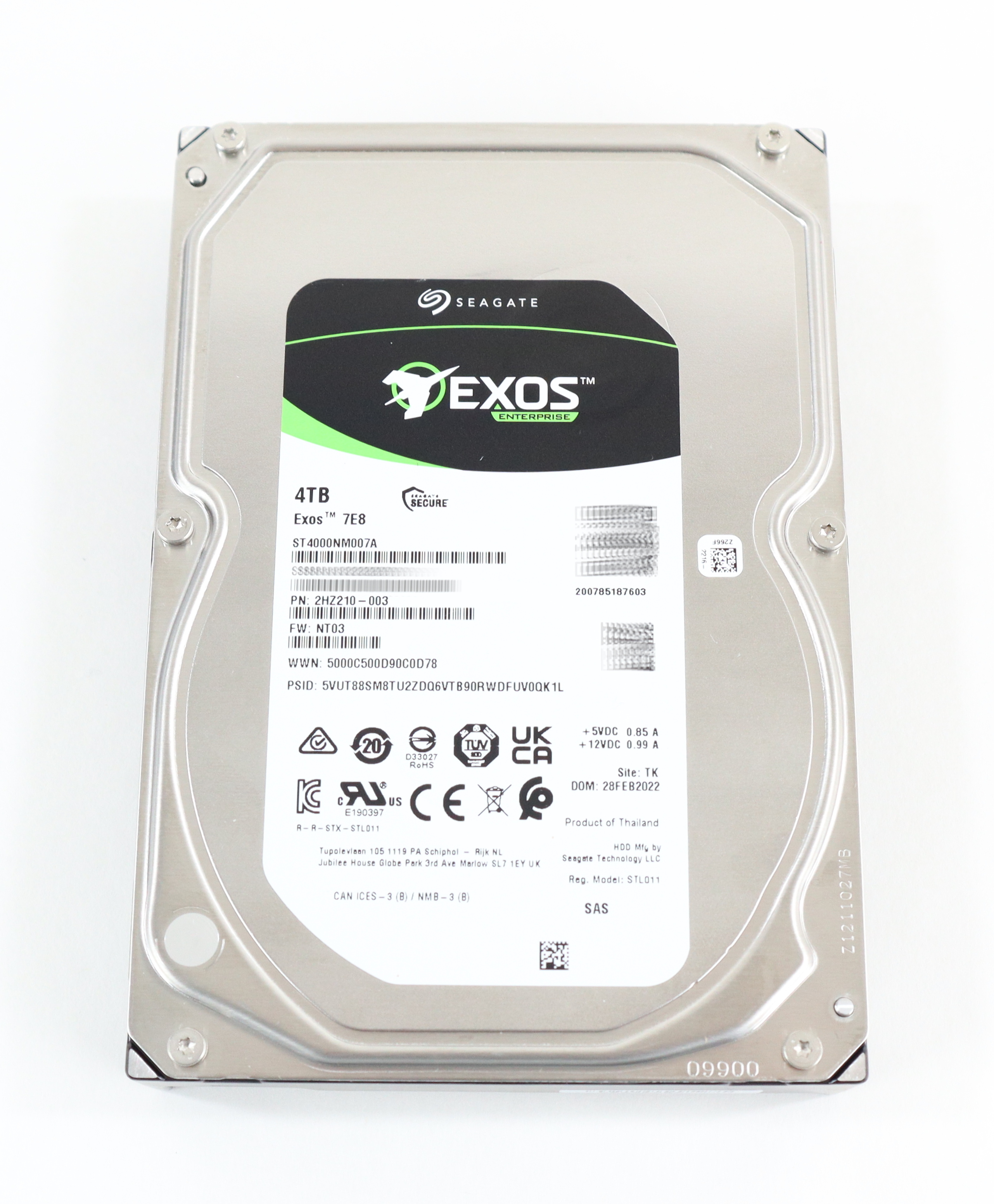 Seagate Exos 7E8 4TB ST4000NM007A 7.2K RPM SAS 12Gb/s 256Mb Cache 3.5" 2HZ210-003 - Click Image to Close