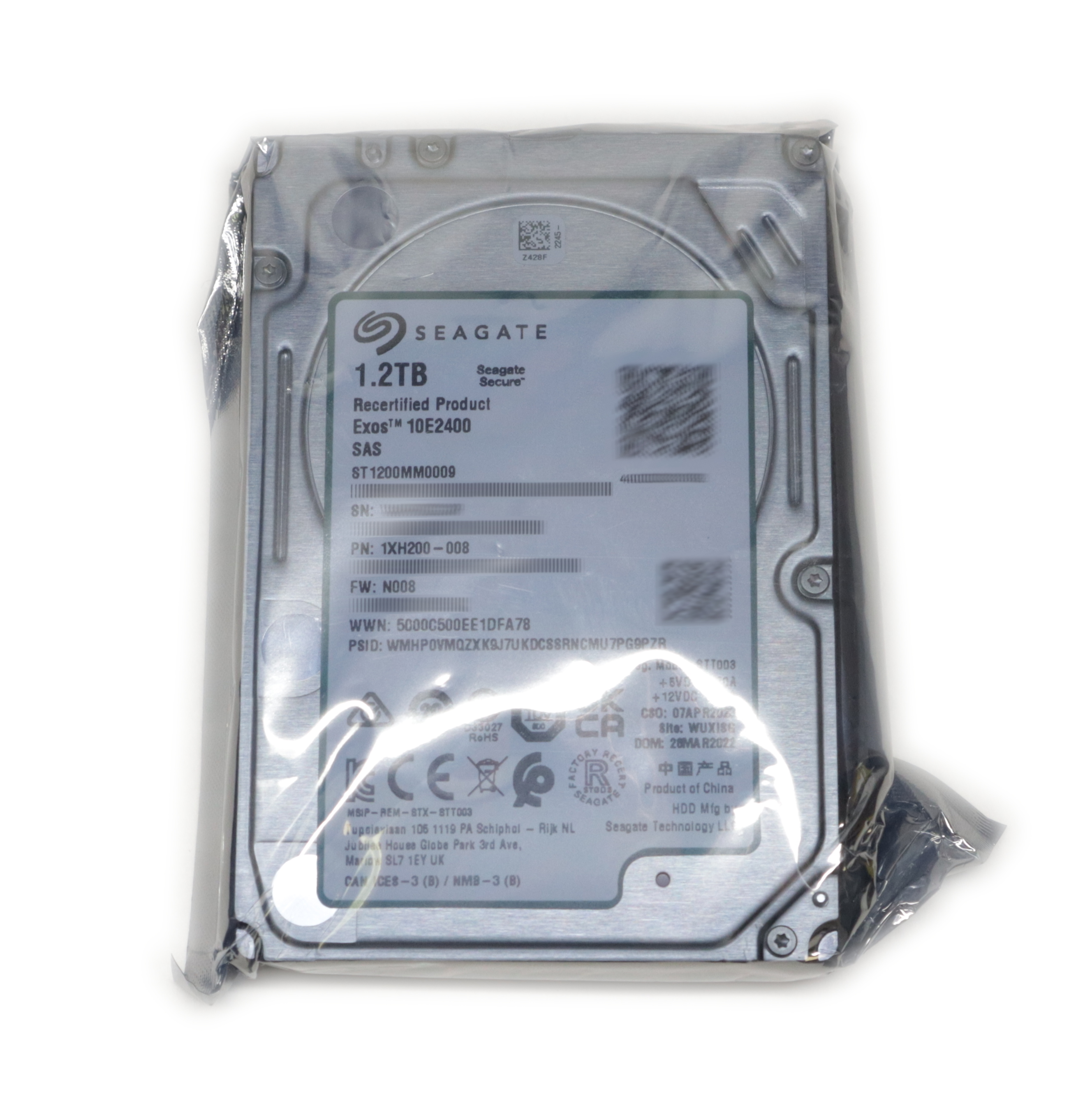 Seagate 1.2TB Exos 10E2400 ST1200MM0009 10K RPM SAS 12GB/s SFF 2.5" 1XH200-008