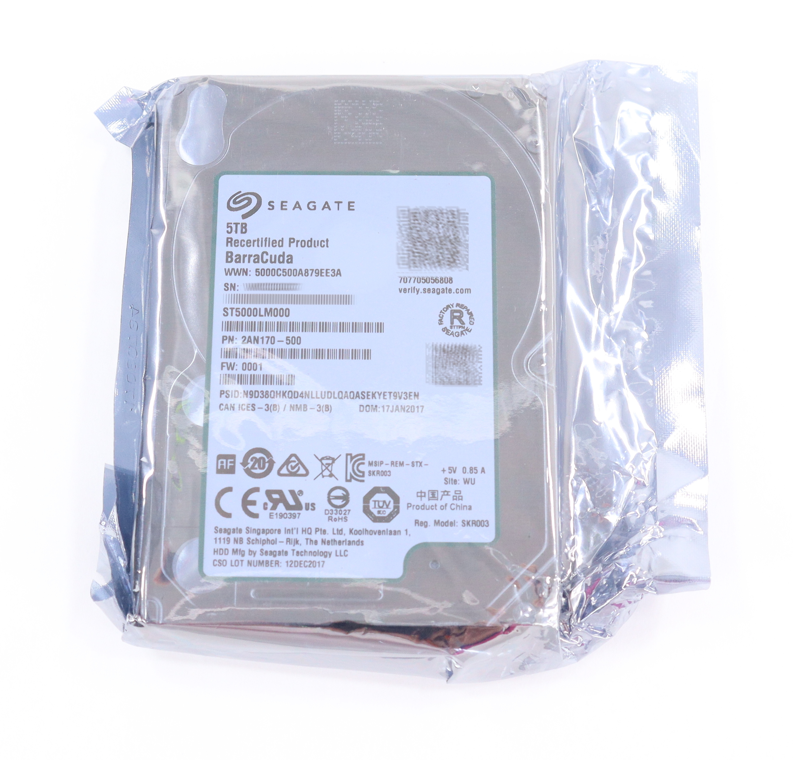 Seagate BarraCuda 5TB Internal 2.5" HDD 2AN170-500