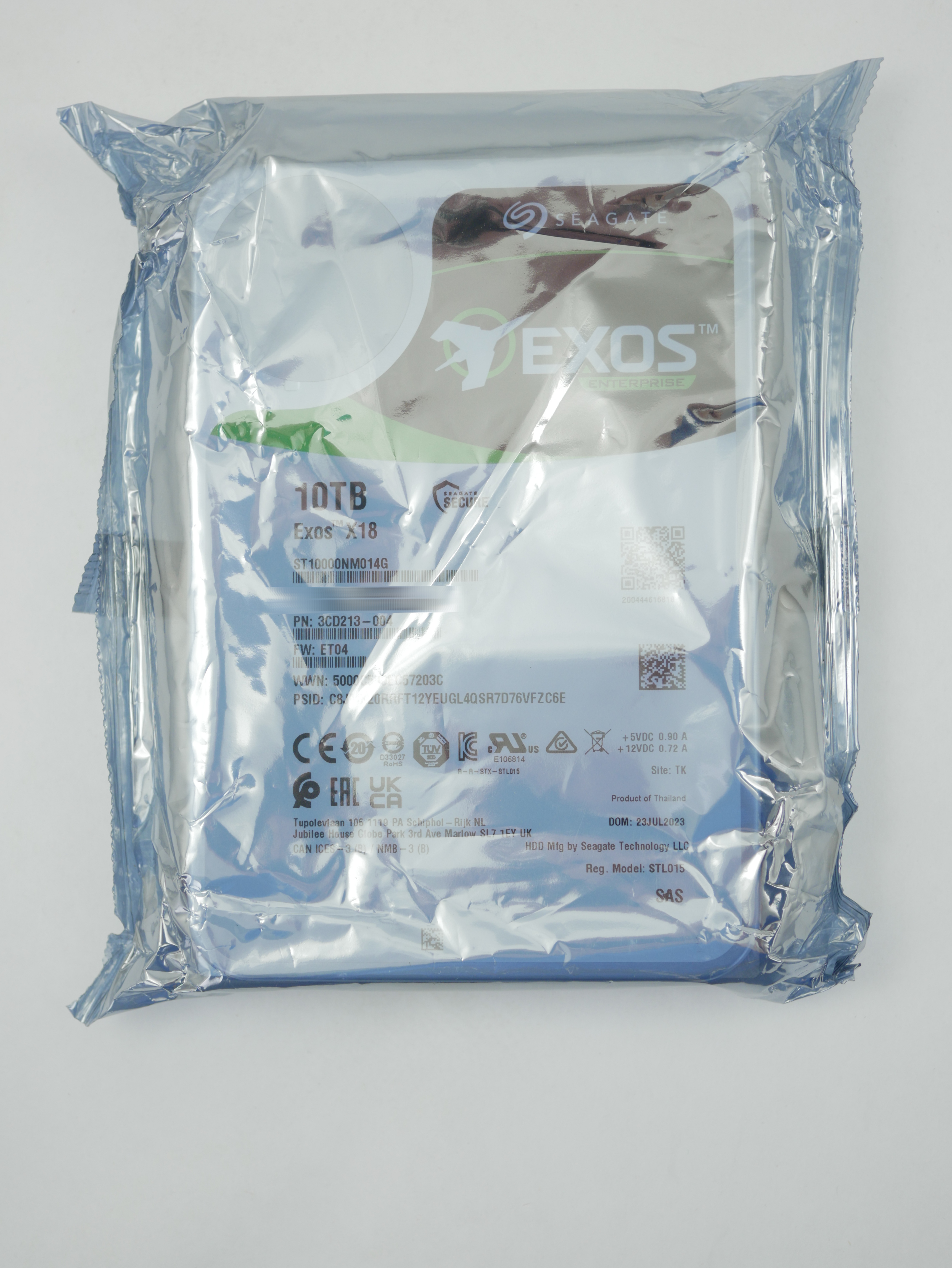 Seagate Exos X18 Enterprise 10TB ST10000NM014G SED SAS 12Gb/s 3.5" 3CD213-004