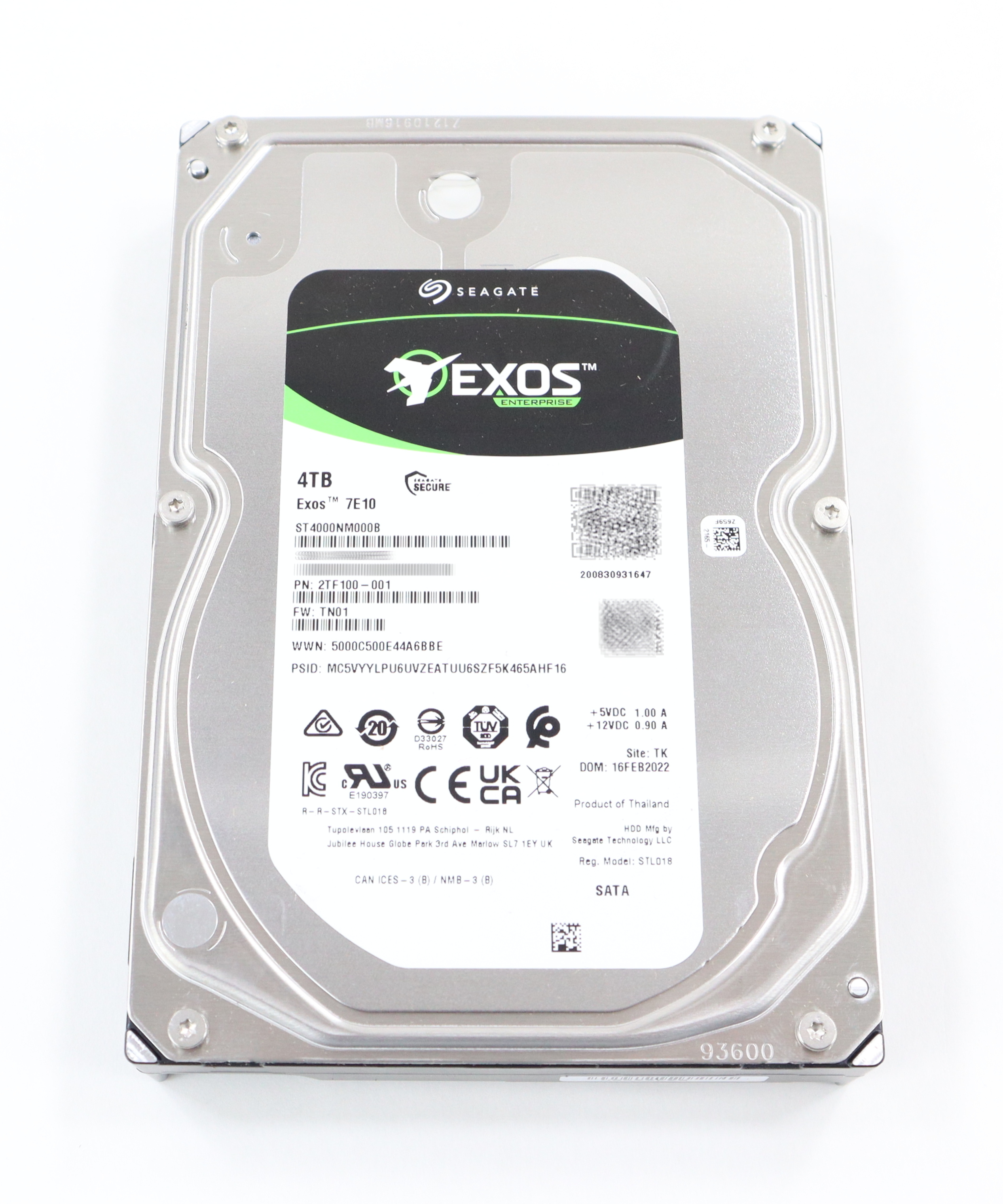 Seagate Exos 7E10 ST4000NM000B 4TB 7.2K RPM SATA 6Gb/s 3.5" 2TF100-001 - Click Image to Close