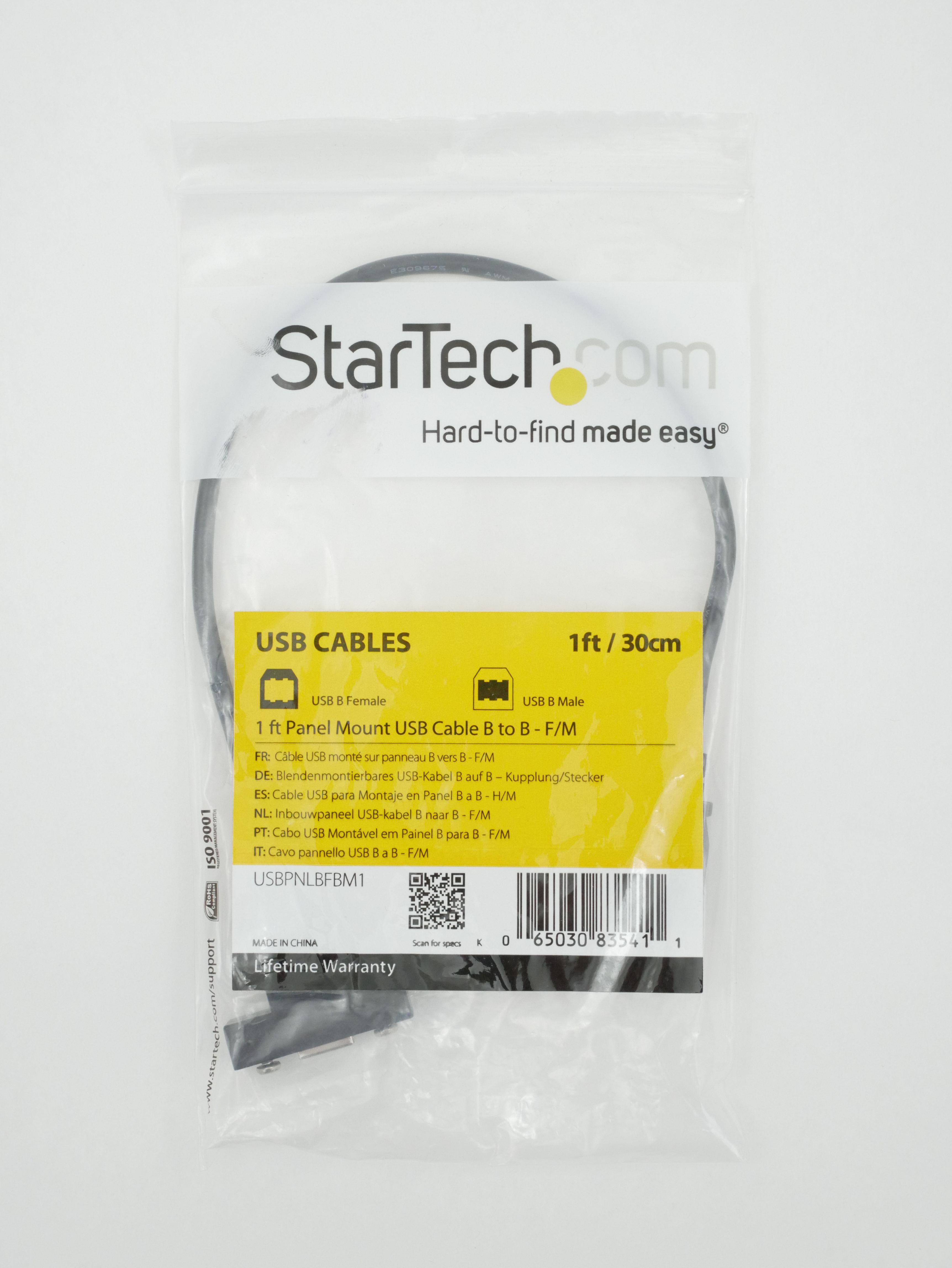 StarTech USB Cables 1ft Panel Mount Cable B to F M USBPNLBFBM1 Condition Open Box Compeve SKU 373800103913 Specifications Co