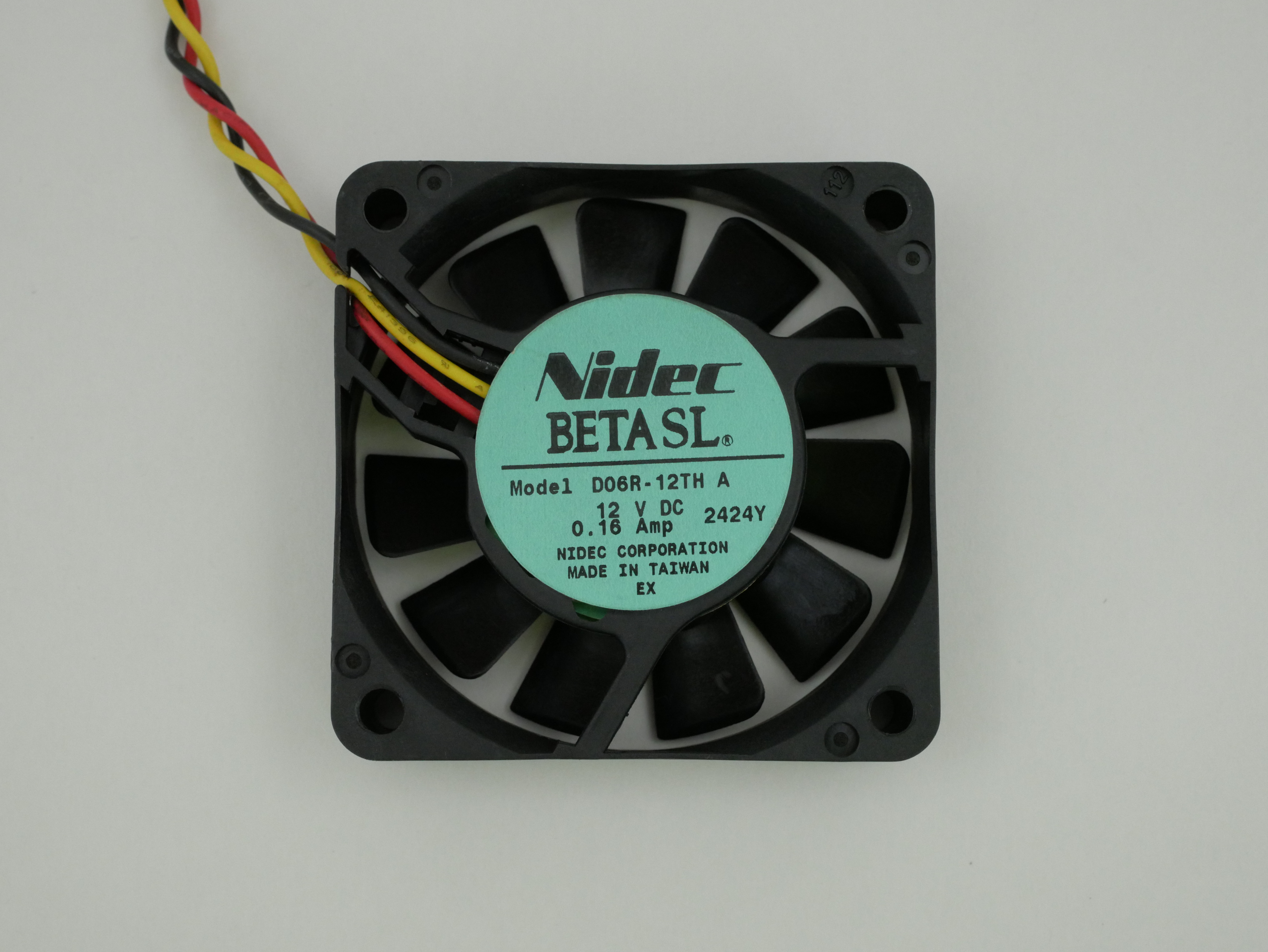 Nidec Beta SL Cooling Fan DC 12V 0.16 Amp 60mm 3pin D06R-12TH