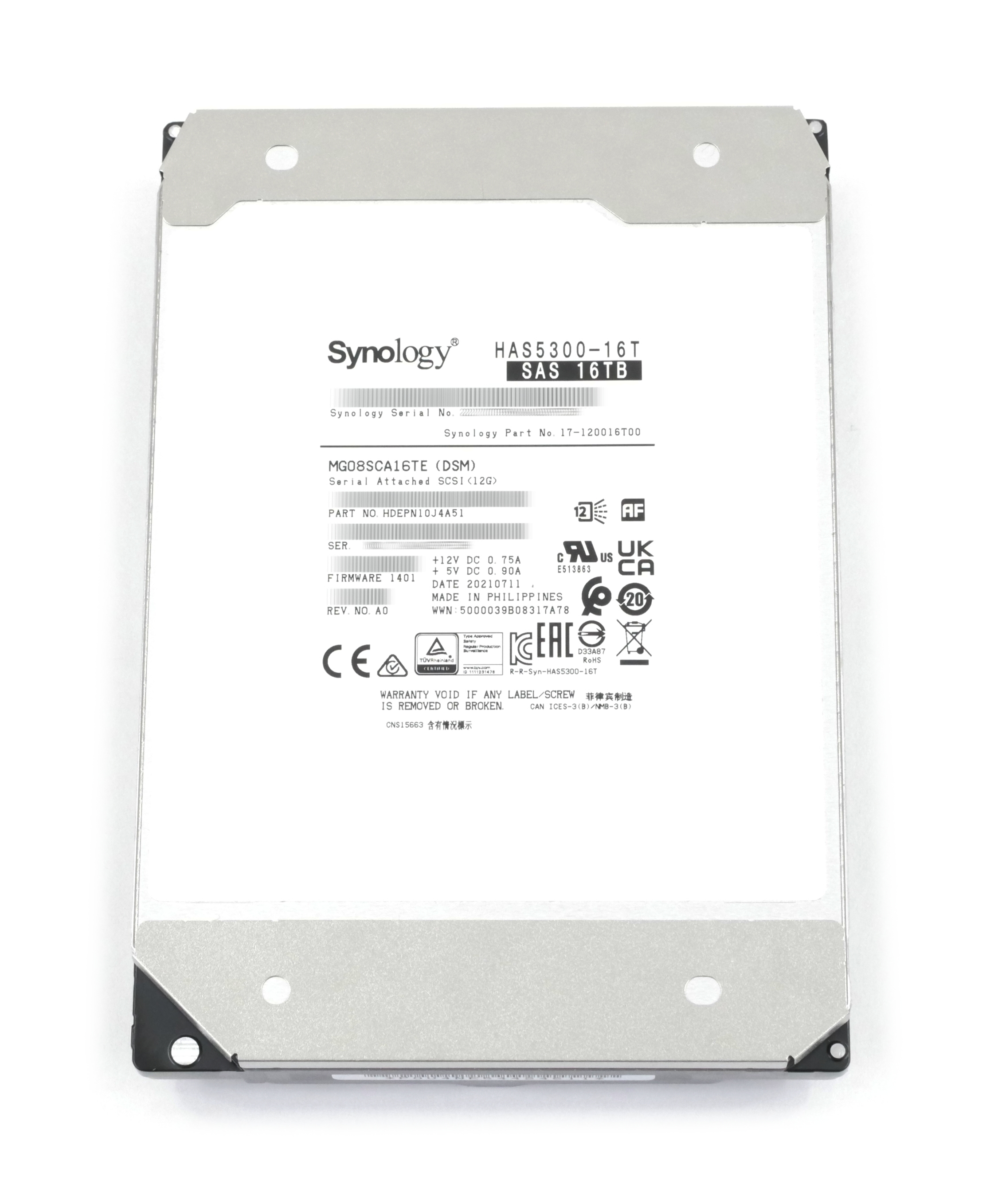 Synology 16TB HAS5300-16T MG8SCA16TE SAS 12Gb/s 3.5" 17-120016T00 HDEPN10J4A51