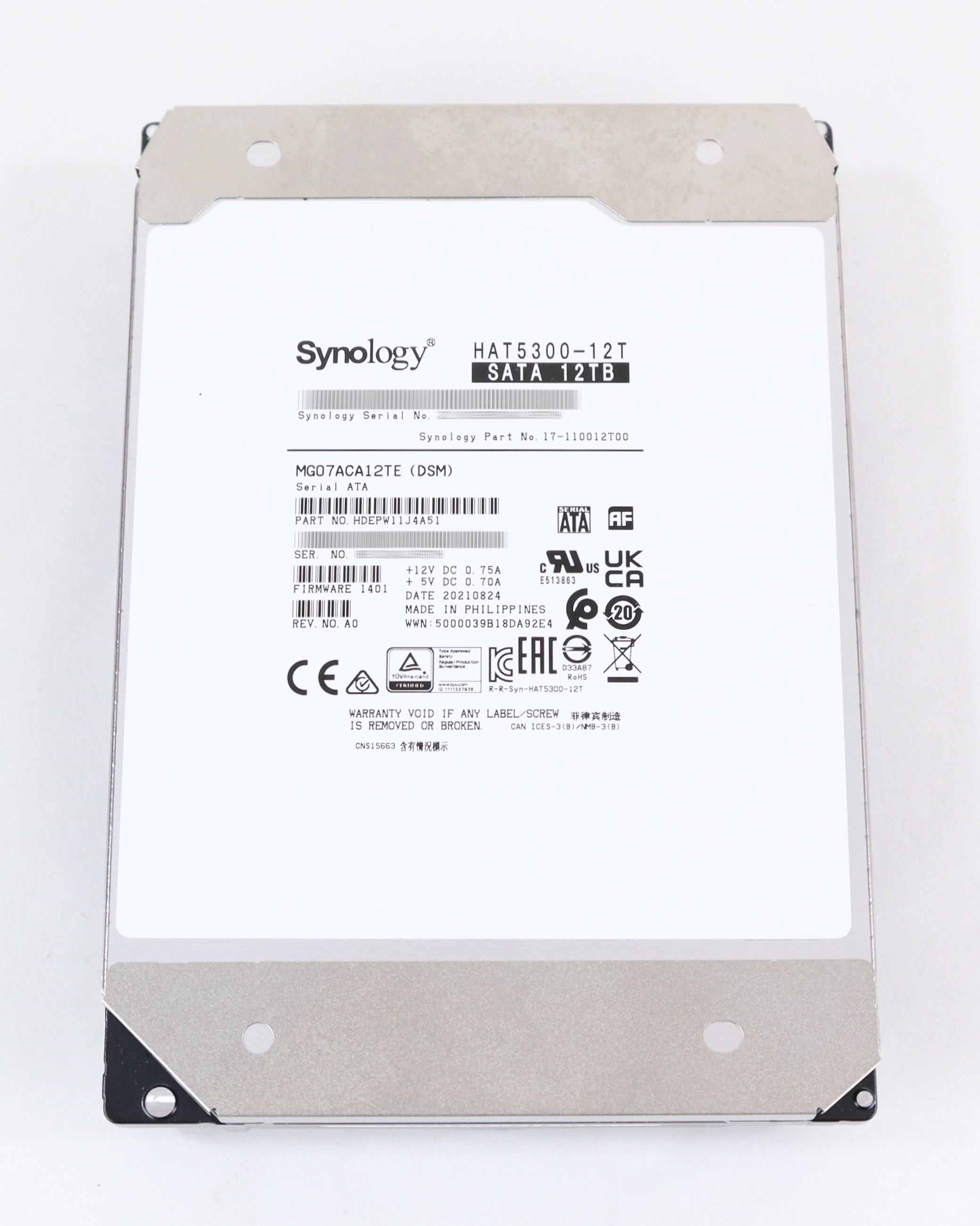 Synology Enterprise HAT5300 MG07ACA12TE 12TB 7.2K RPM SATA 6Gb/s HDEPW11J4A51 - Click Image to Close