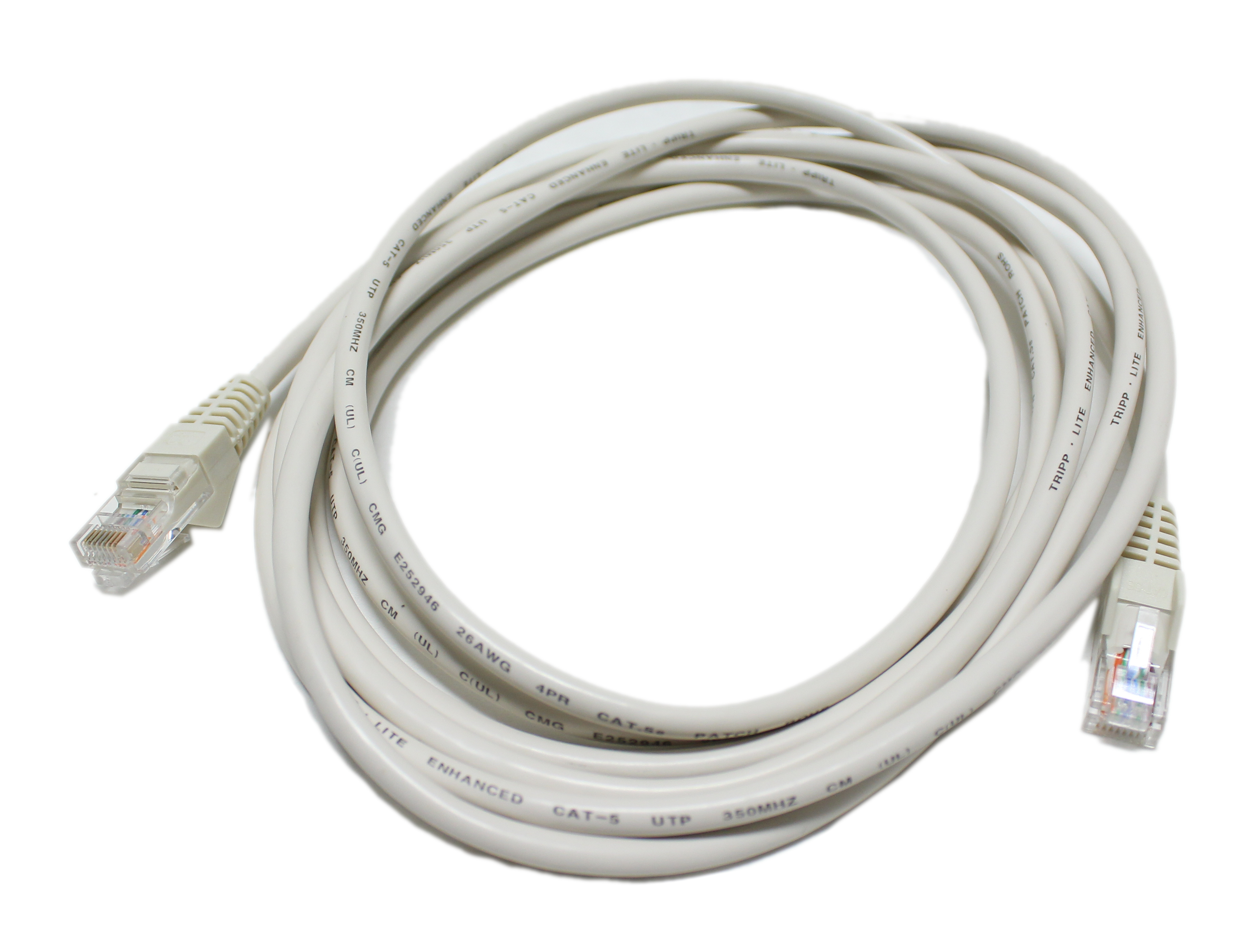 Tripp Lite 10ft Cat5e 350MHz Snagless Molded Patch Cable RJ45 White N001-010-WH - Click Image to Close