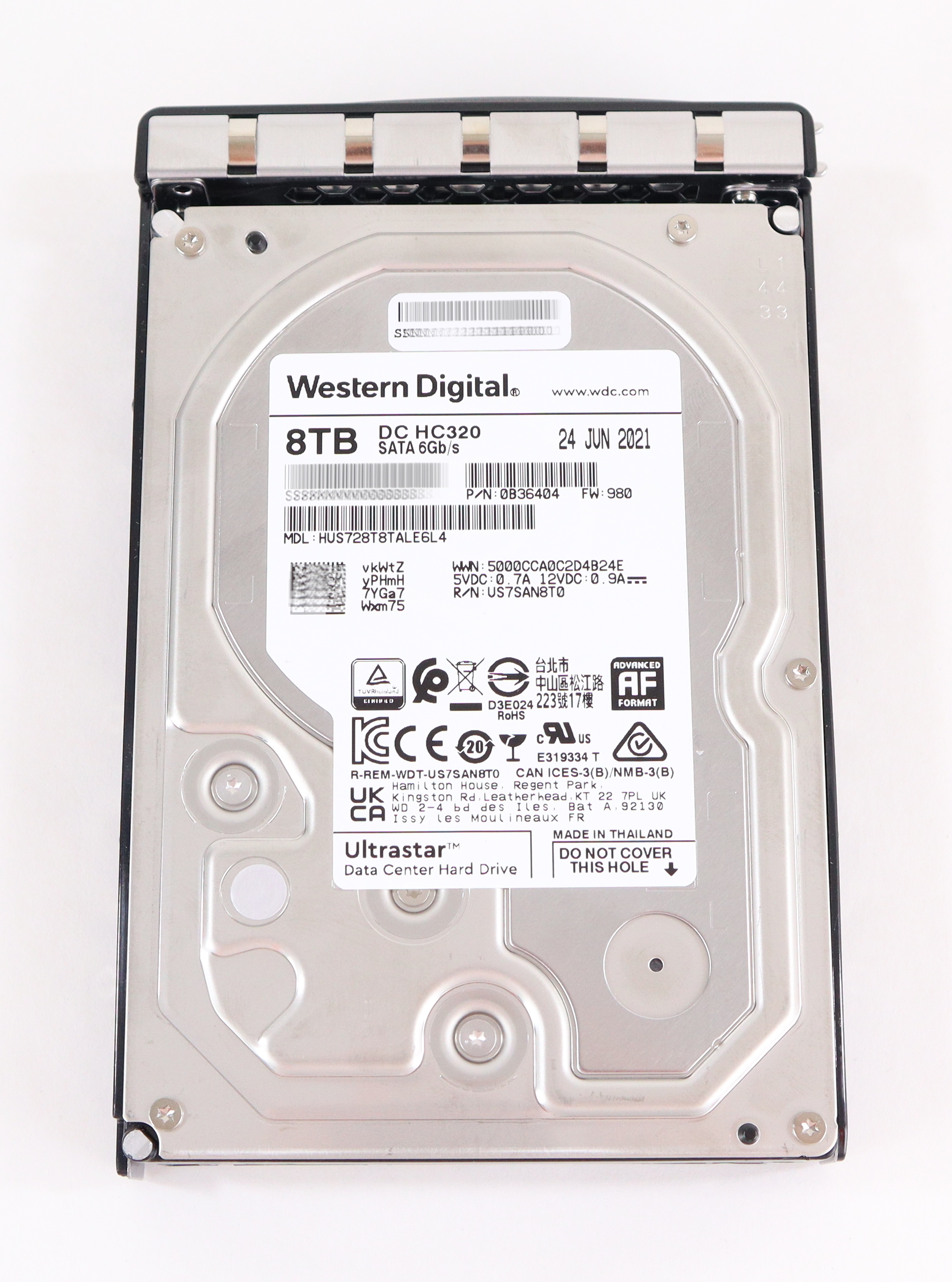 Western Digital Ultrastar 8TB HC320 HUS728T8TALE6L4 7.2K RPM SATA 6Gb/s 0B36404