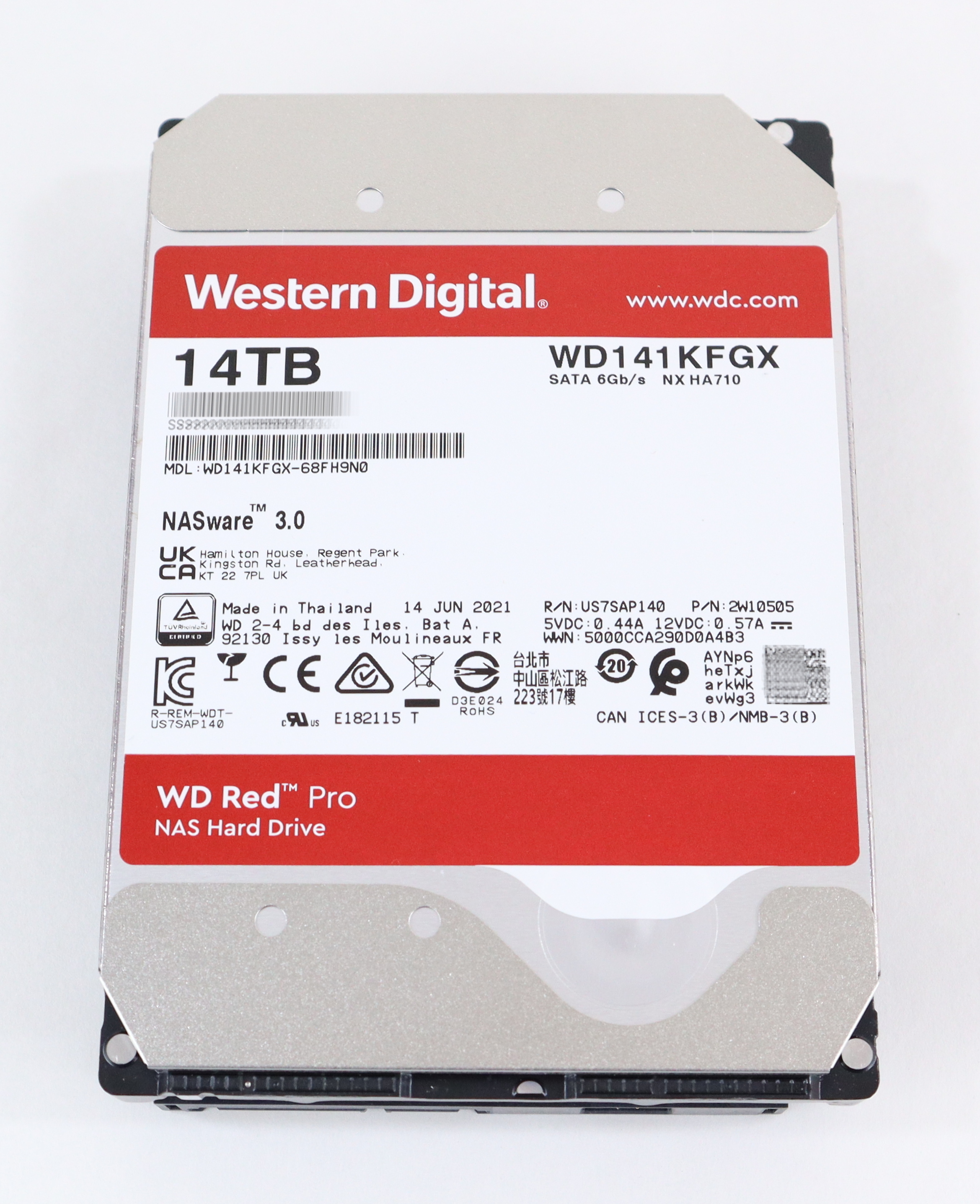 Western Digital NASware 3.0 14TB WD141KFGX-68FH9N0 NX HA710 7.2K RPM SATA 6Gb/s 512Mb Cache 3.5"