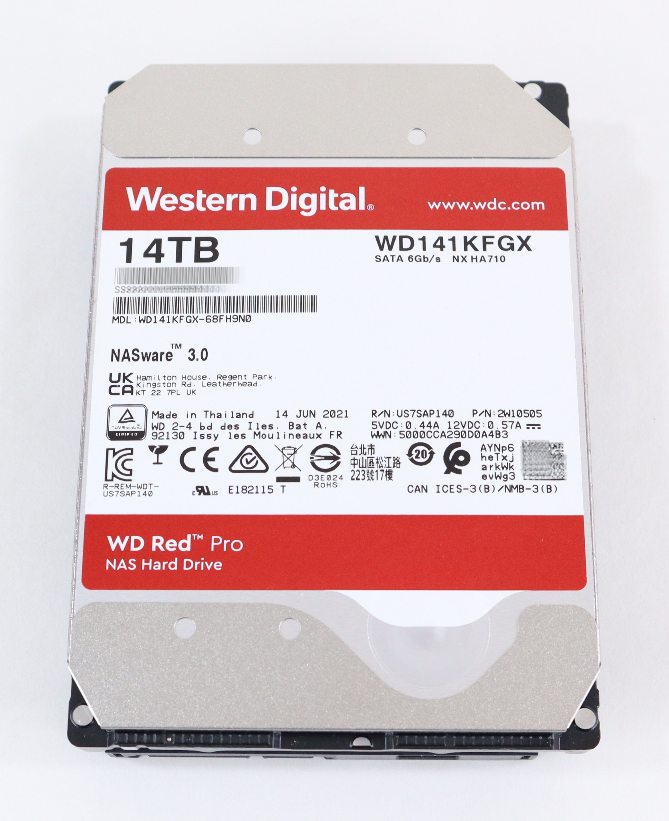 Western Digital NASware 3.0 14TB WD141KFGX-68FH9N0 NX HA710 7.2K RPM SATA 6Gb/s 512Mb Cache 3.5" - Click Image to Close