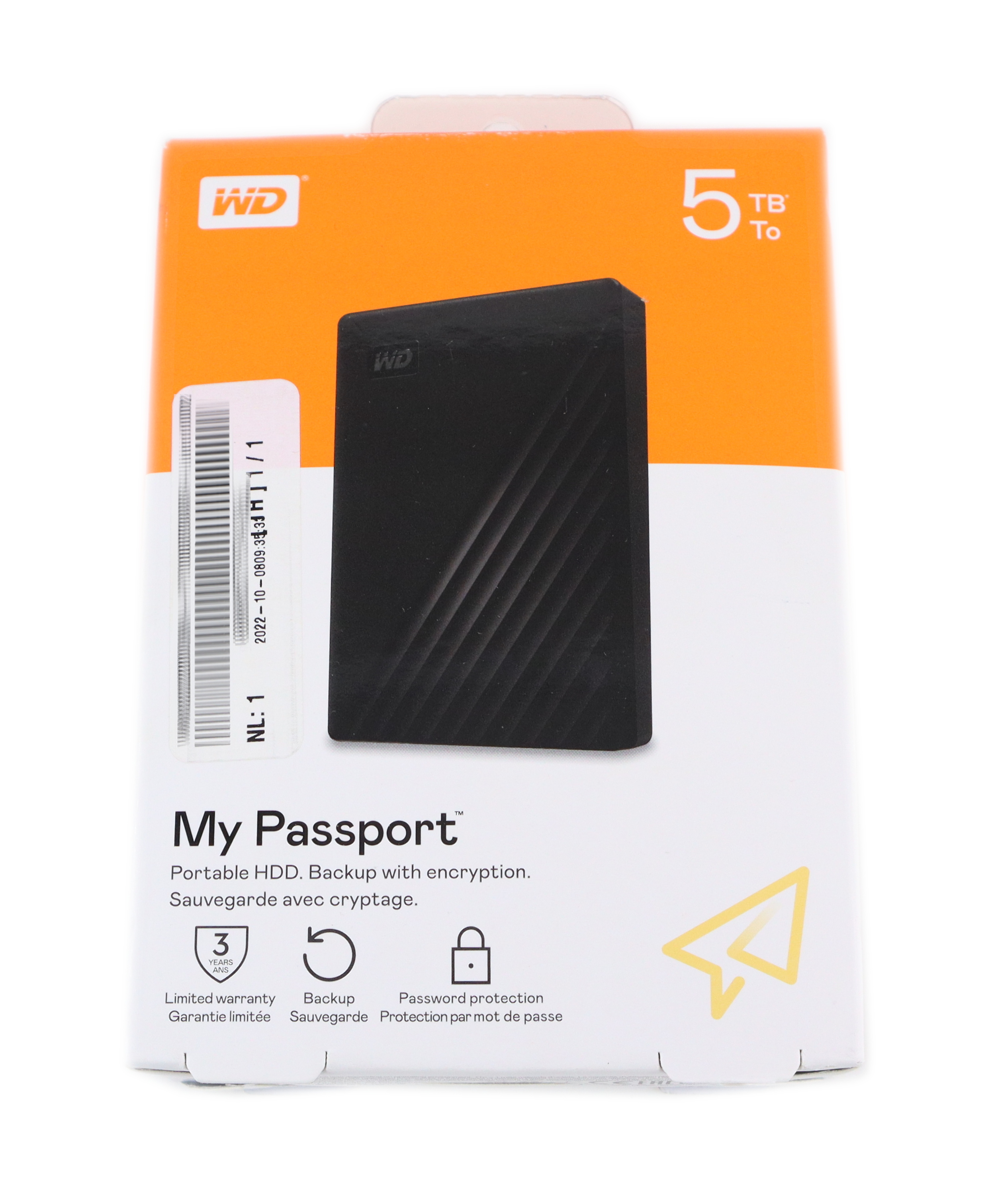Western Digital Passport 5TB WDBPKJ0050BBK-WESN USB 3.2 Gen 1 Portable HDD - Click Image to Close