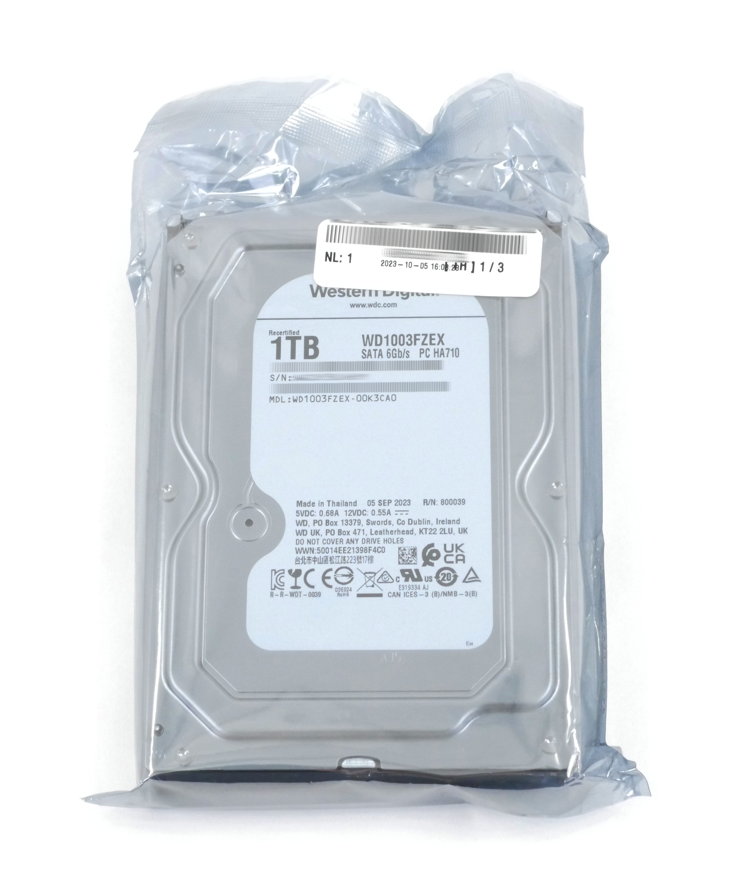 Western Digital 1TB WD1003FZEX-00K3CA0 7200 RPM SATA 6Gb/s 3.5" - Click Image to Close