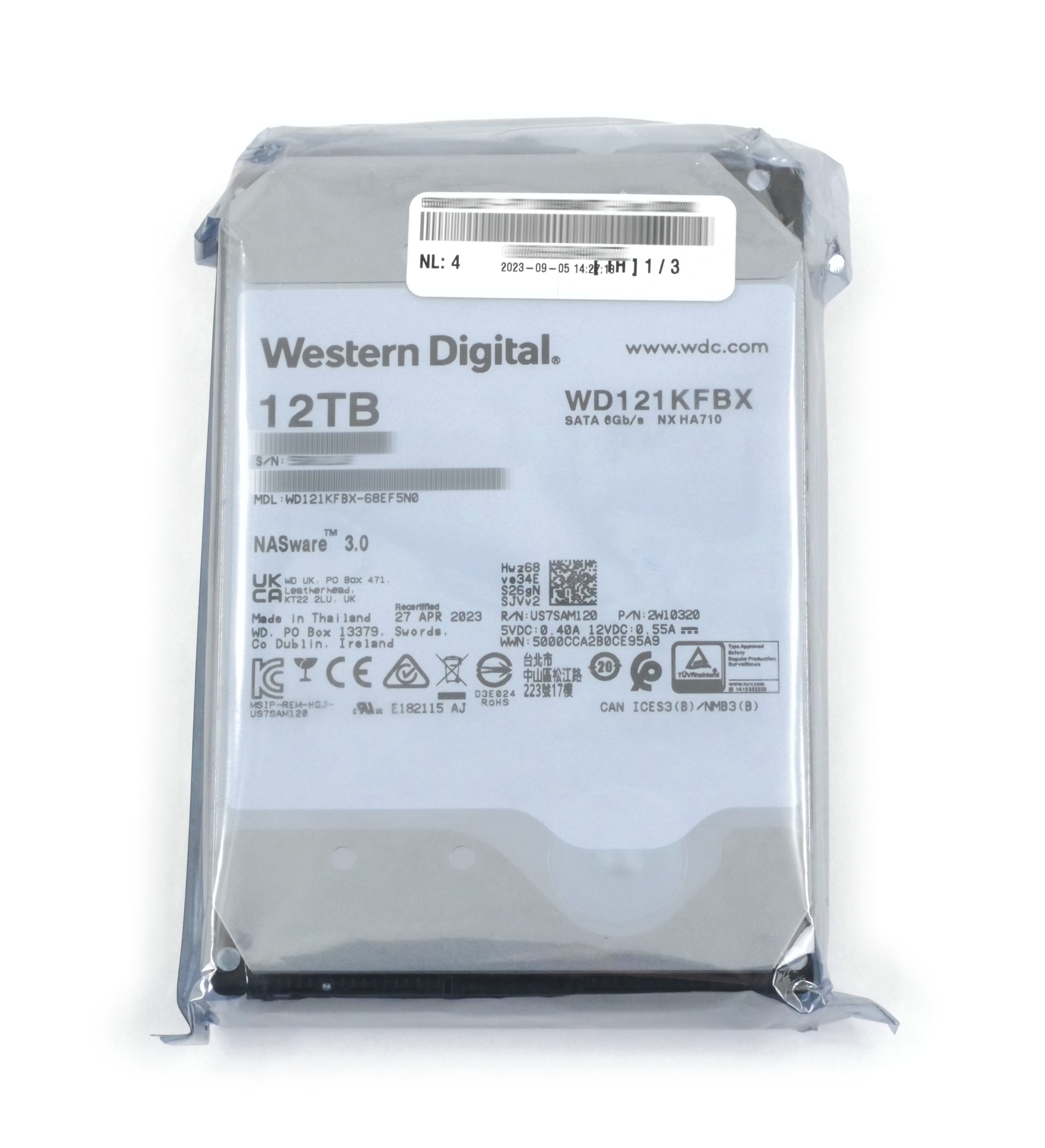 WD NASware 3.0 12TB WD121KFBX-68EF5N0 NX HA710 7200 RPM SATA 6Gb/s 3.5" 2W10320 - Click Image to Close