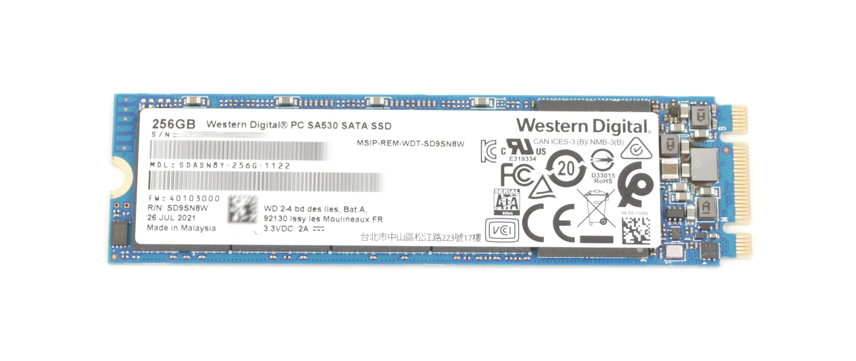 WD 256GB SA530 512G SSD M.2 2280 SATA 6Gb/s SDASN8Y-256G-1122 - Click Image to Close