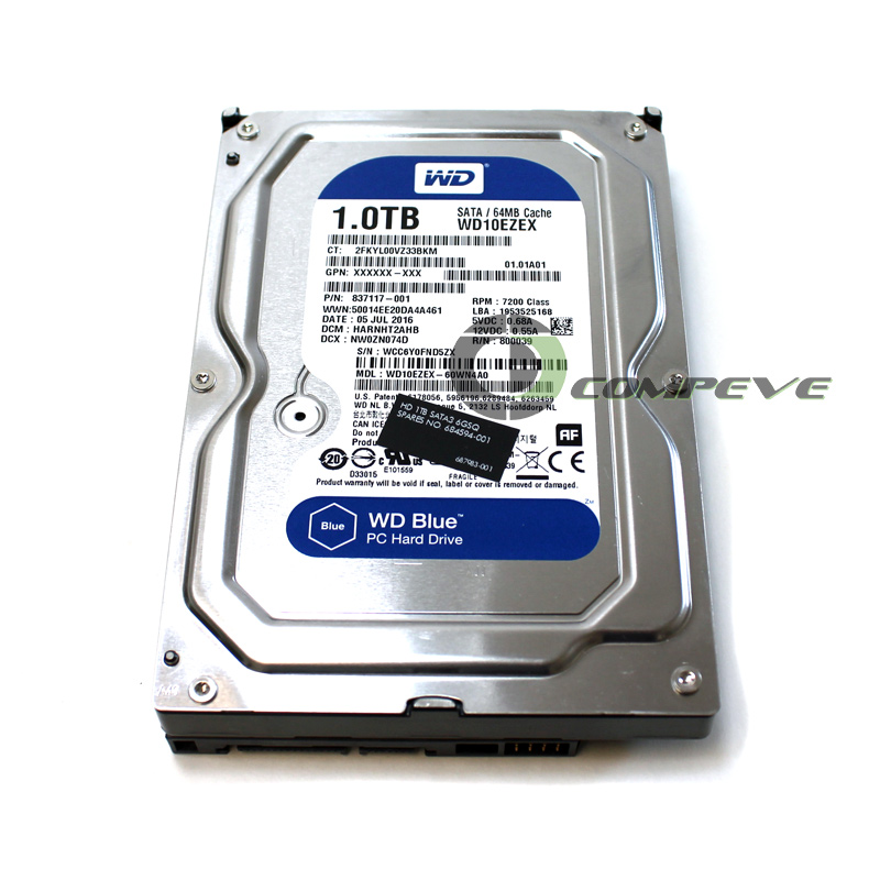 HP WD 1TB WD10EZEX 60WN4A0 7200RPM SATA 6.0GB/s 837117-001