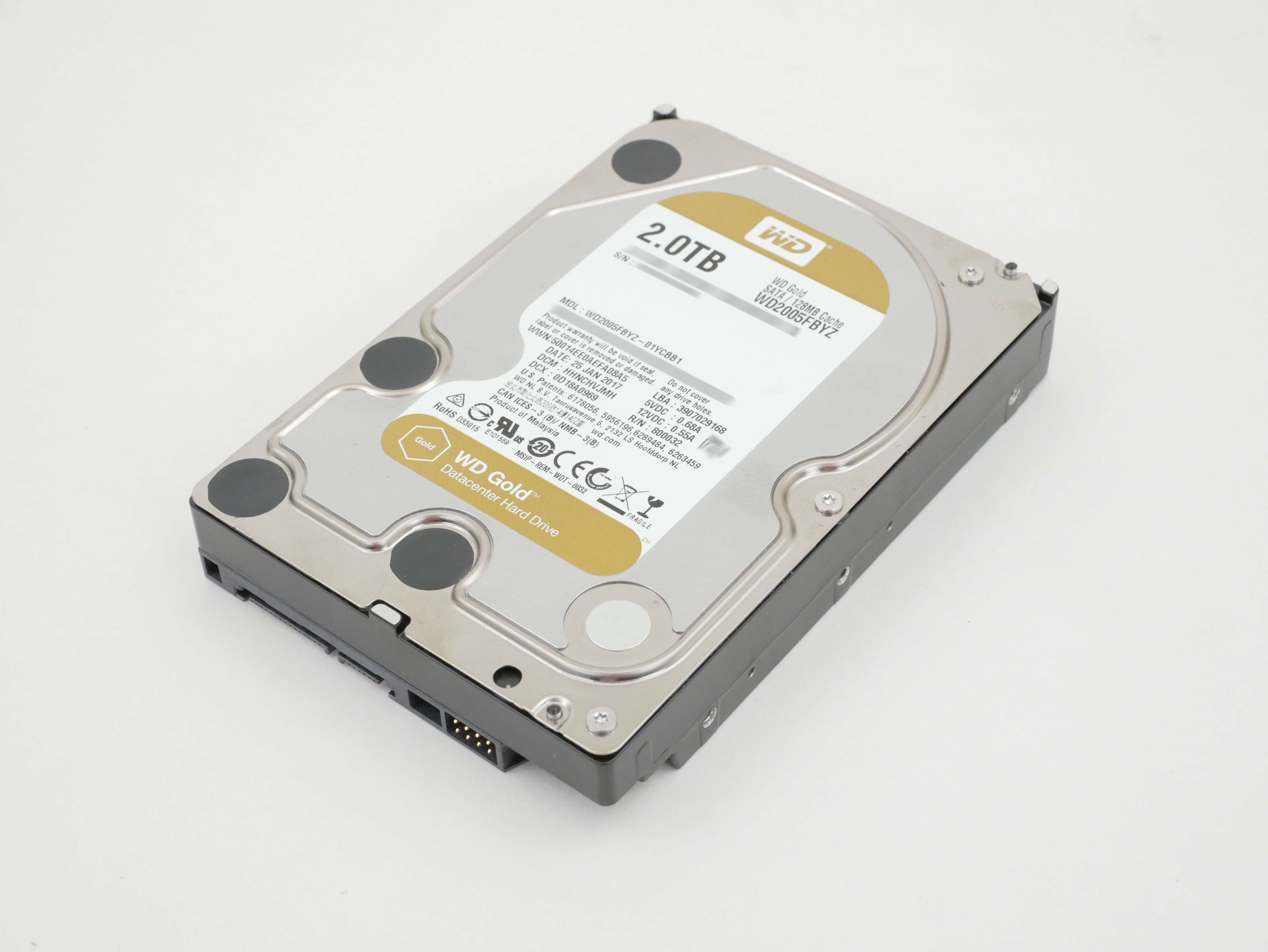 WD Gold 2TB 7200 RPM SATA 6Gb/s 128Mb Cache 3.5" WD2005FBYZ-01YCBB1