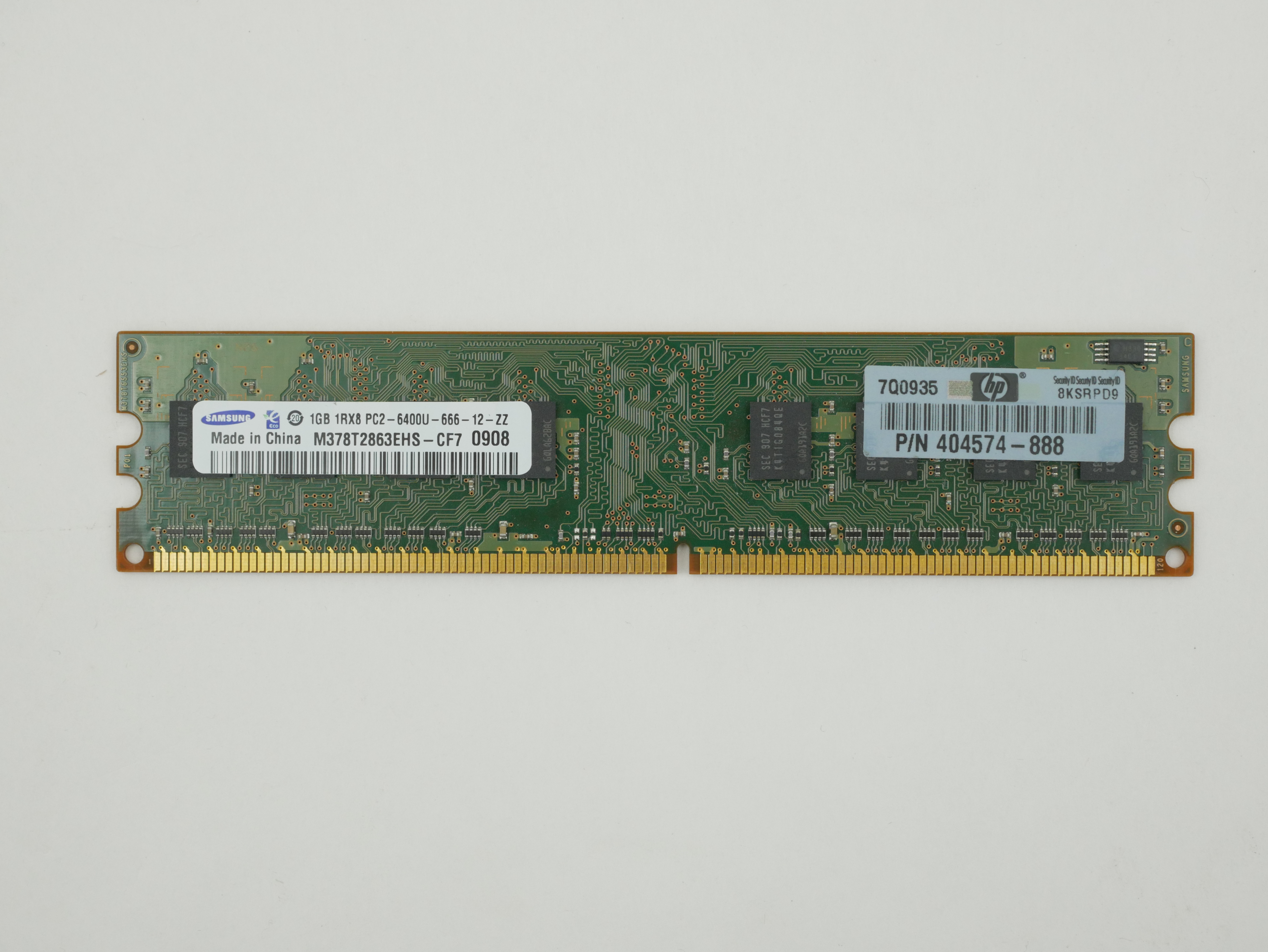 HP 1GB DDR2-800MHz SDRAM PC2-6400 M378T2863EHS-CF7 404574-888
