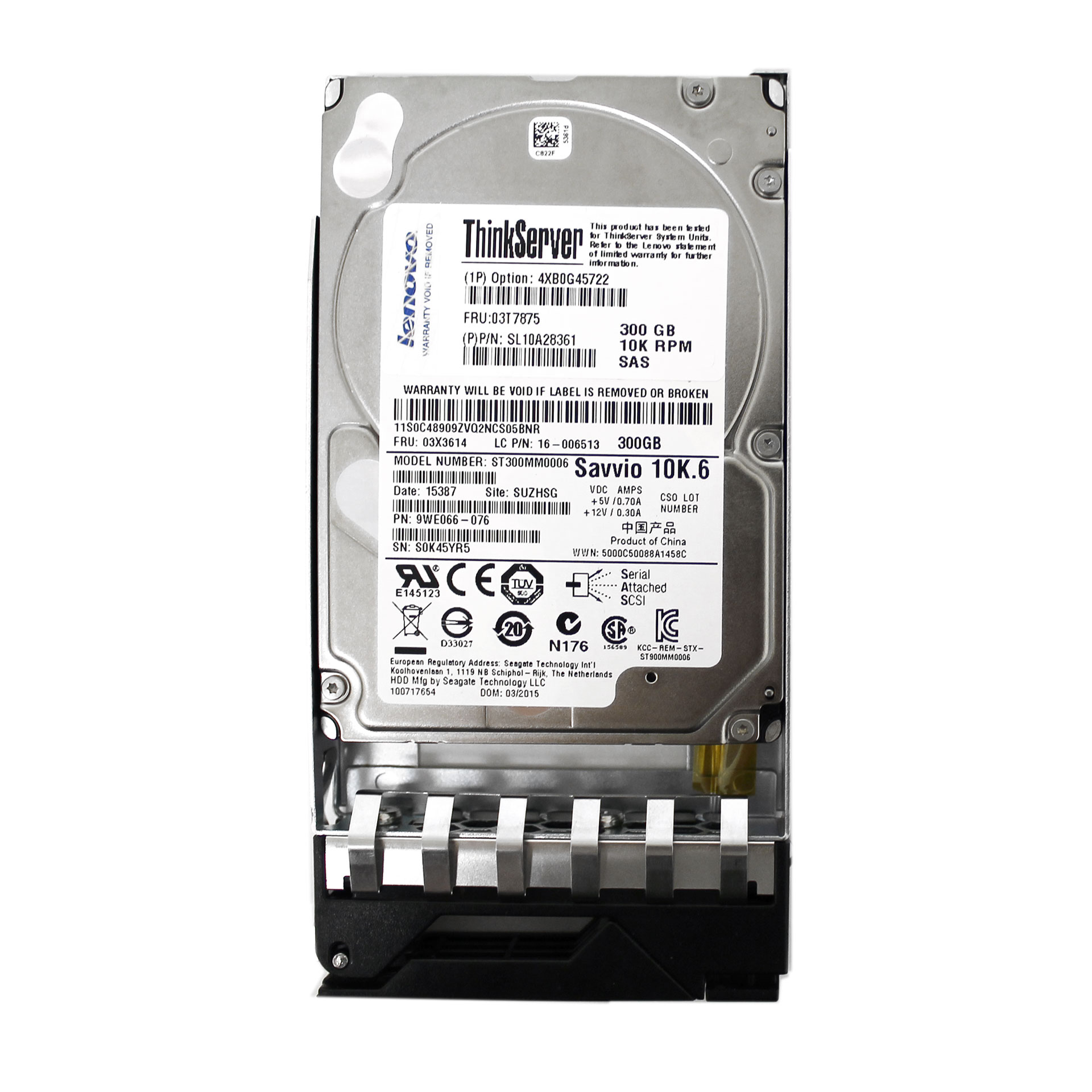 Lenovo ThinkServer 300GB 4XB0G45722 2.5" 10K RPM SAS HDD - Click Image to Close